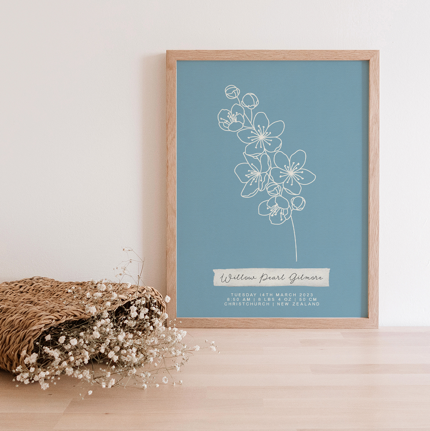 MARCH Cherry Blossom - Botanical Birth Month Keepsake Print