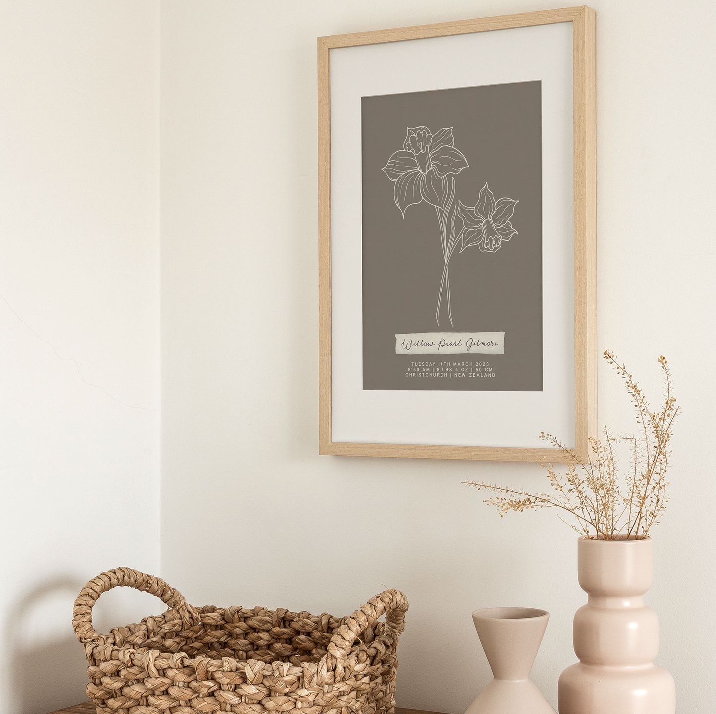 MARCH Daffodil - Botanical Birth Month Keepsake Print