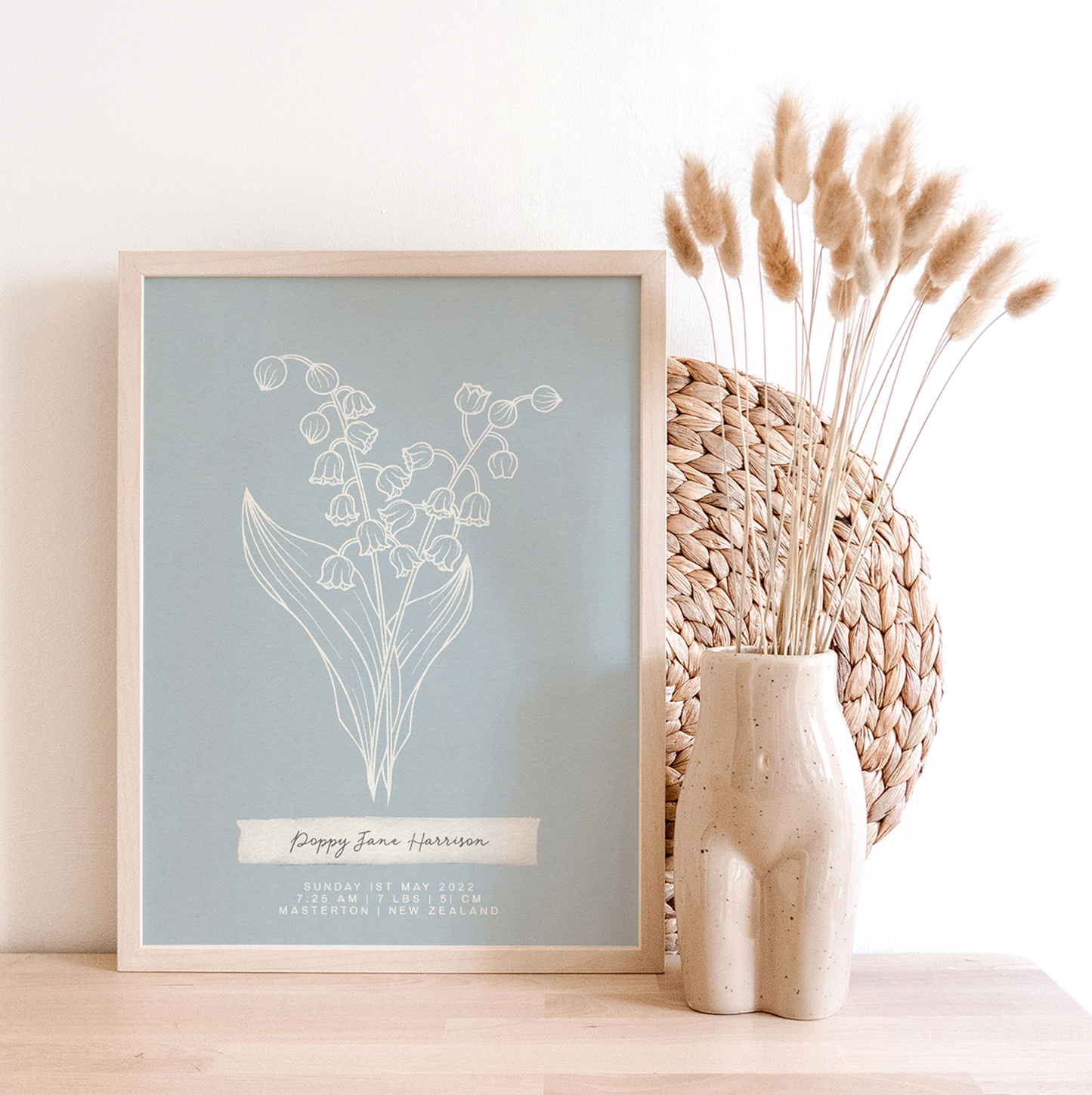 MAY Lily of the Valley - Botanical Birth Month Keepsake Print