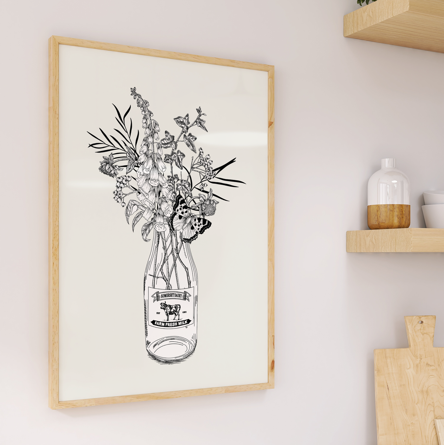 Milk Bottle Bouquet | Art Print