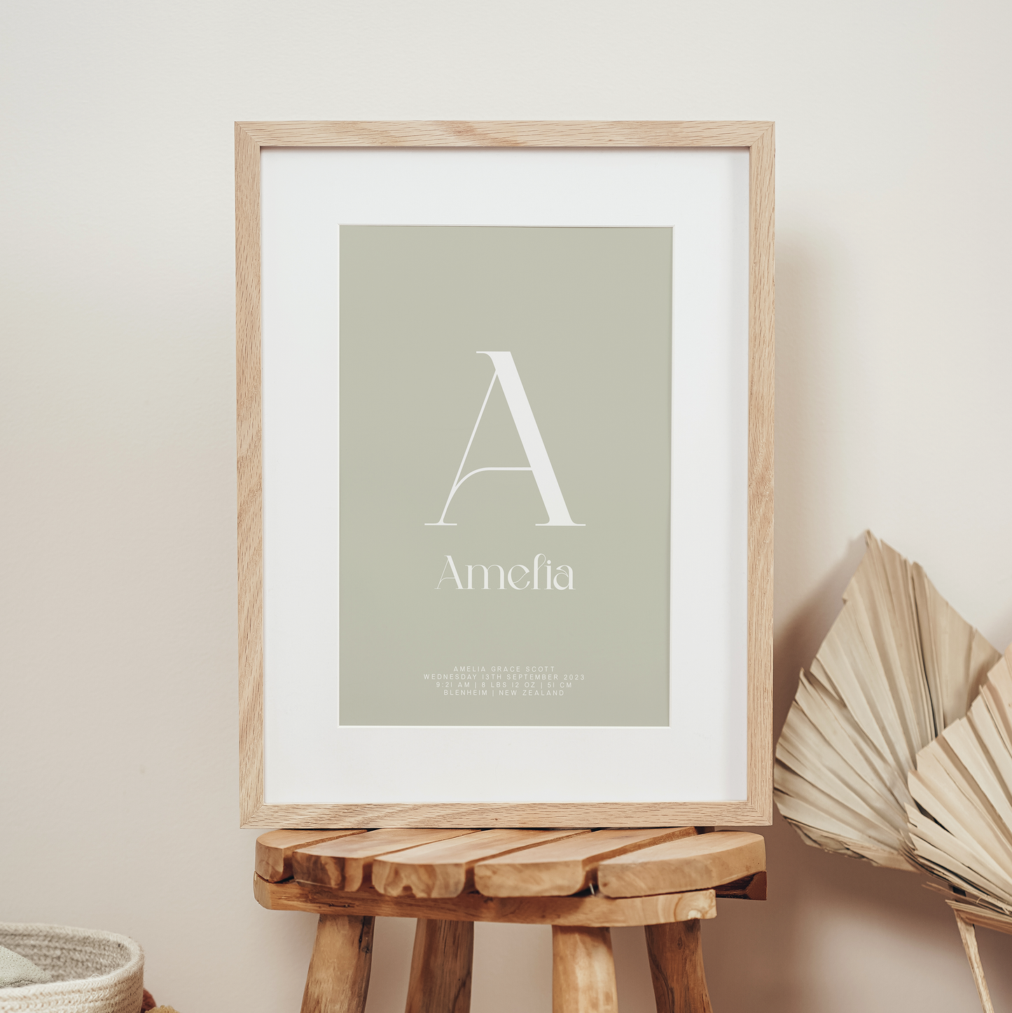 Modern Birth Detail Keepsake Print