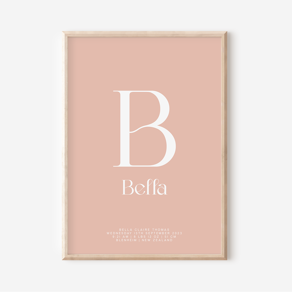 Modern Birth Detail Keepsake Print