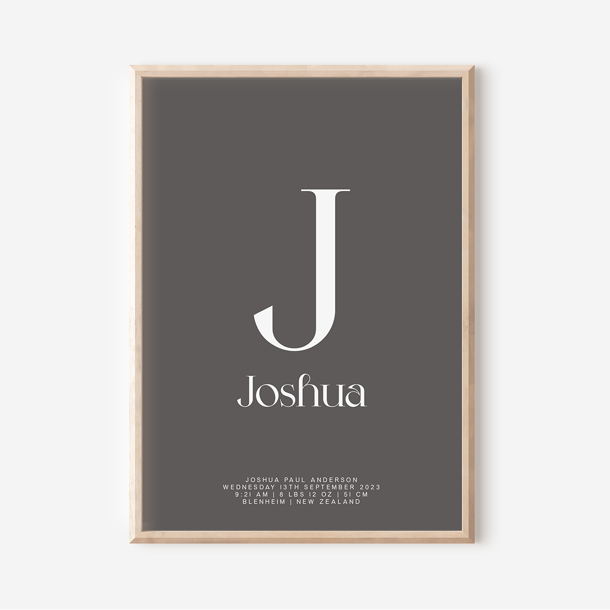 Modern Birth Detail Keepsake Print