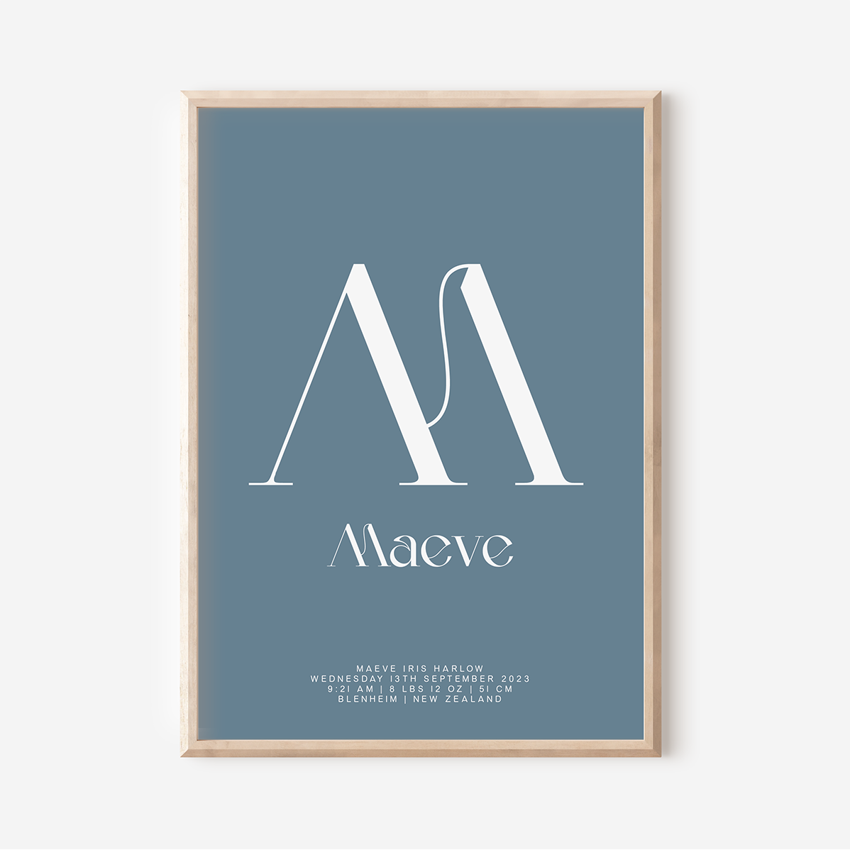 Modern Birth Detail Keepsake Print