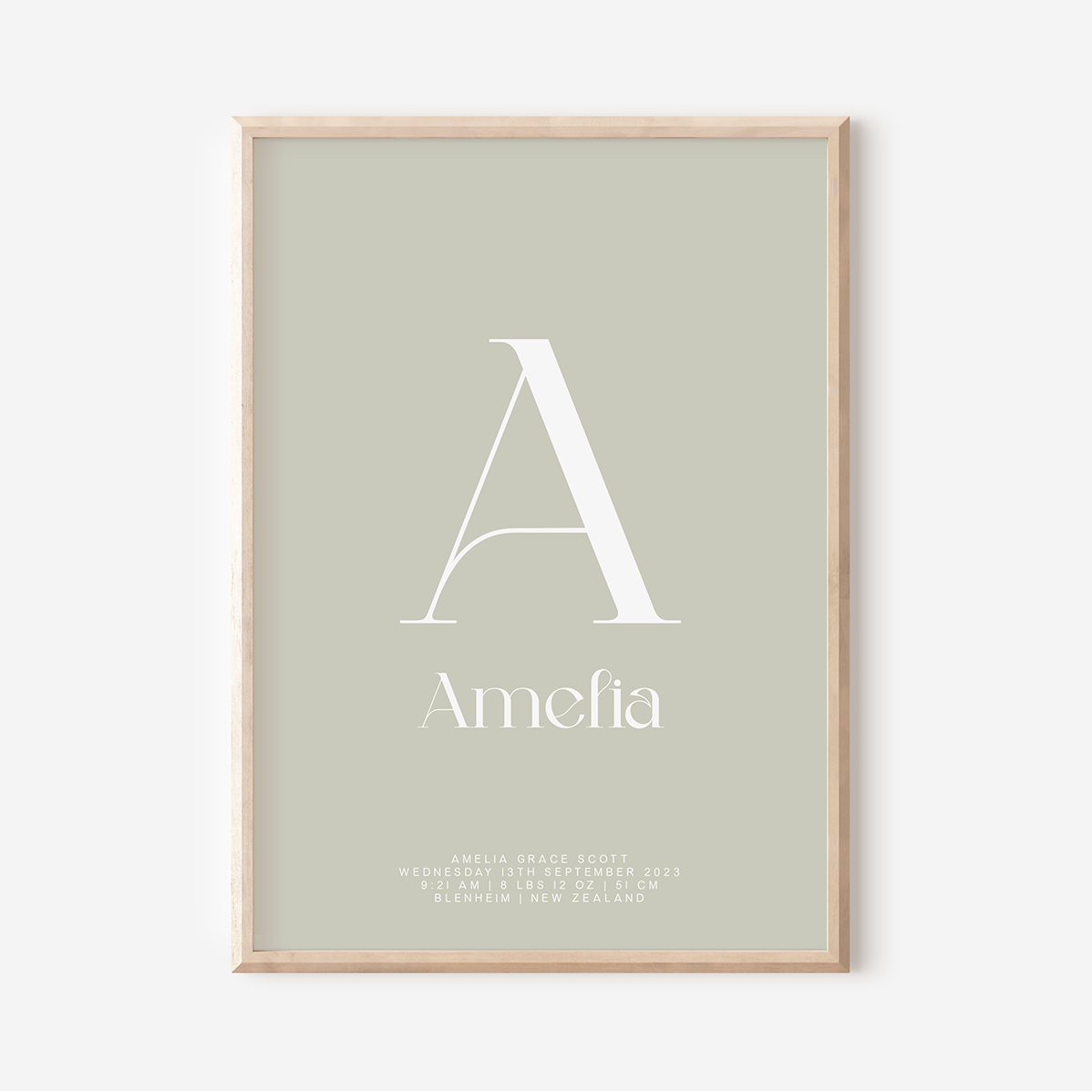 Modern Birth Detail Keepsake Print