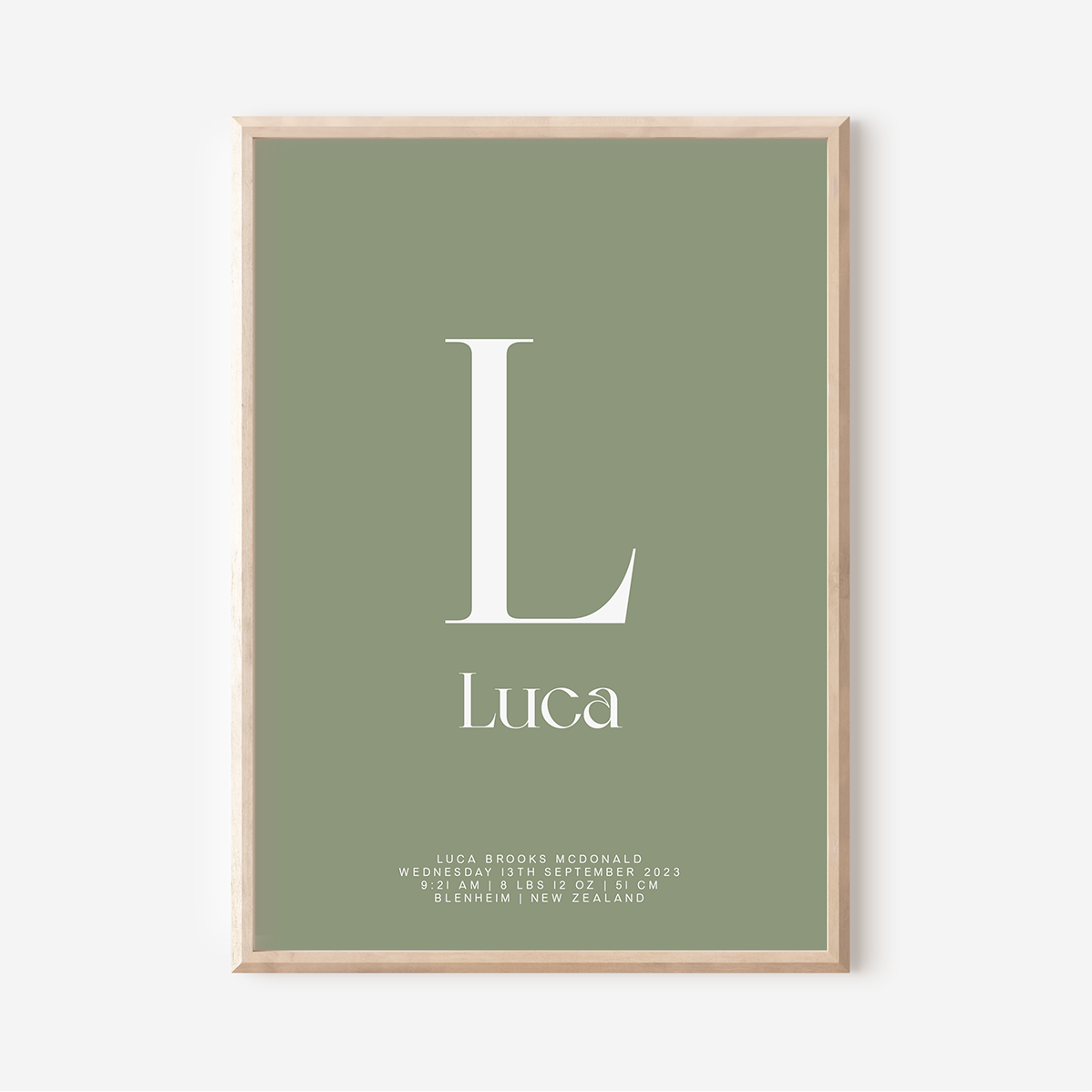 Modern Birth Detail Keepsake Print