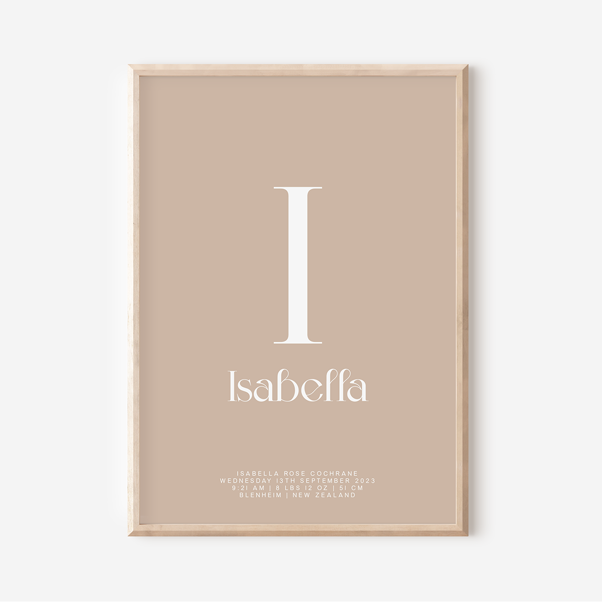 Modern Birth Detail Keepsake Print