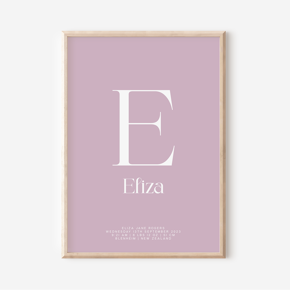 Modern Birth Detail Keepsake Print