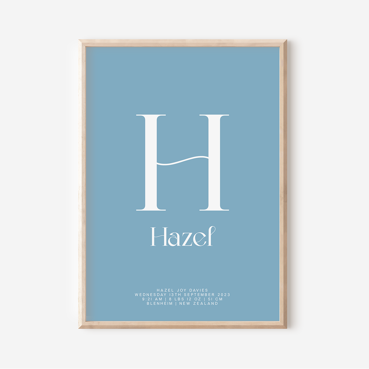 Modern Birth Detail Keepsake Print