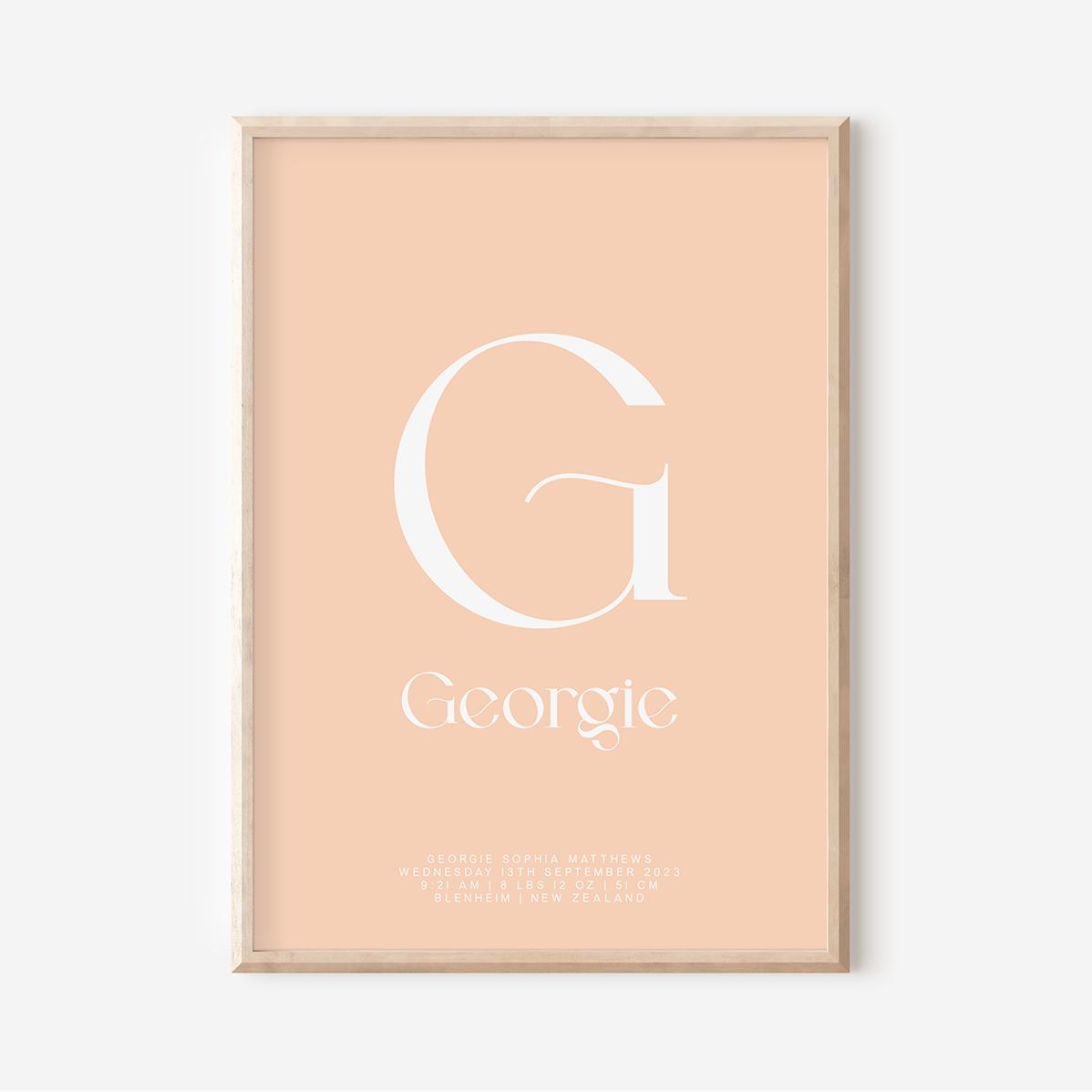 Modern Birth Detail Keepsake Print
