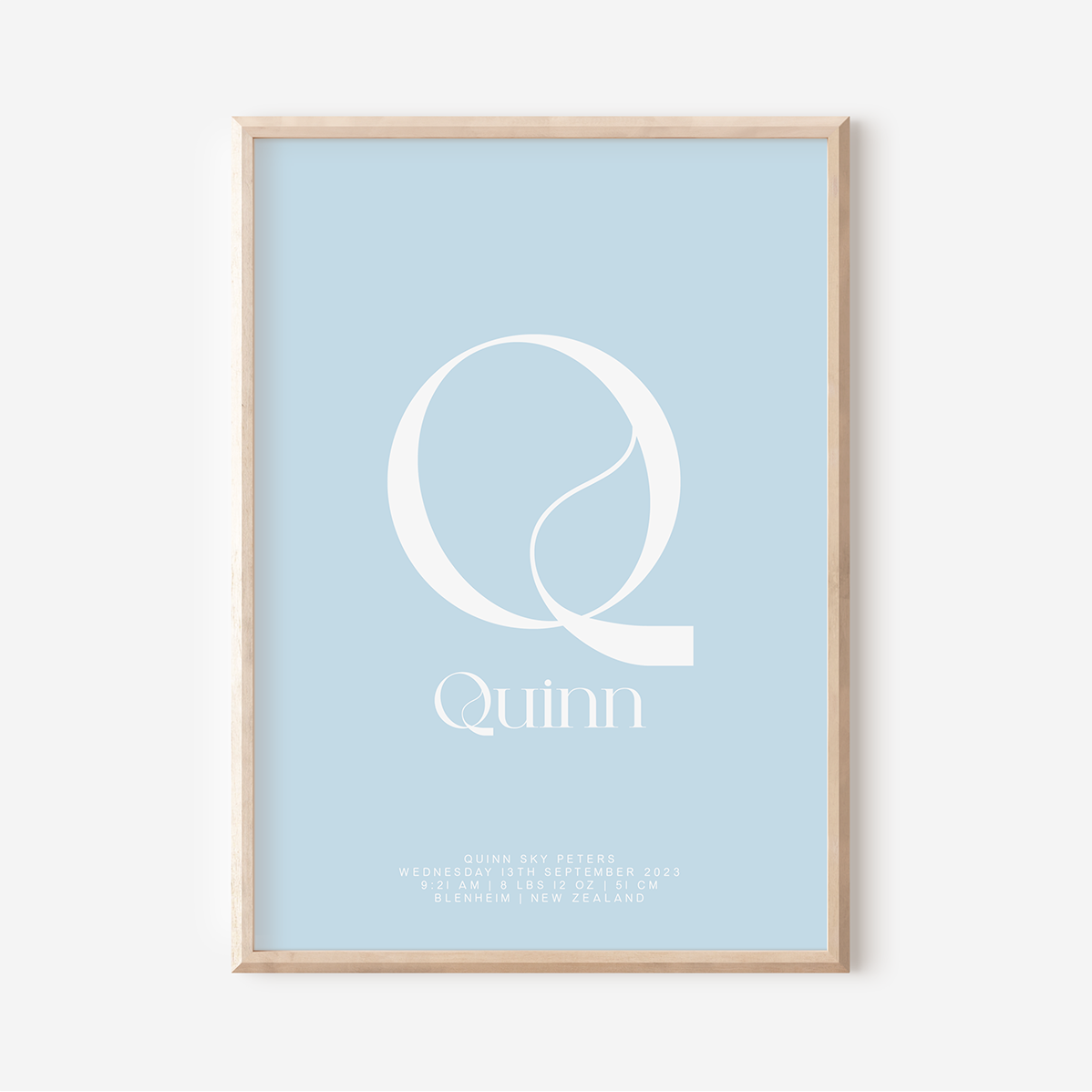 Modern Birth Detail Keepsake Print