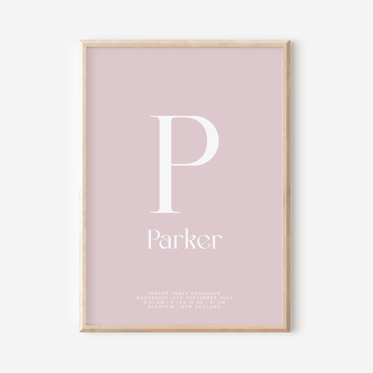 Modern Birth Detail Keepsake Print