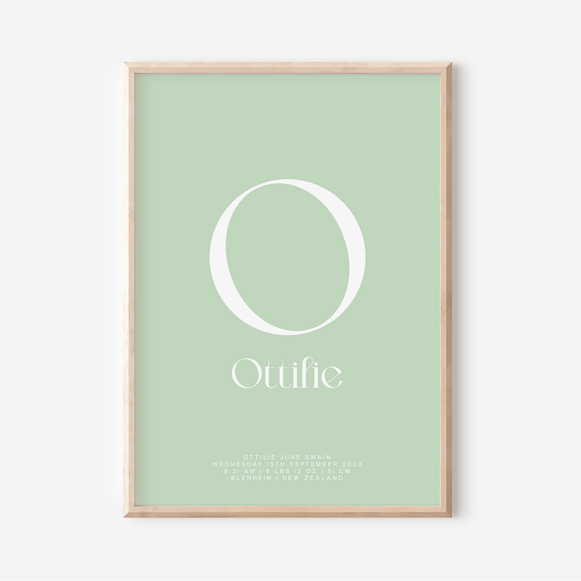 Modern Birth Detail Keepsake Print
