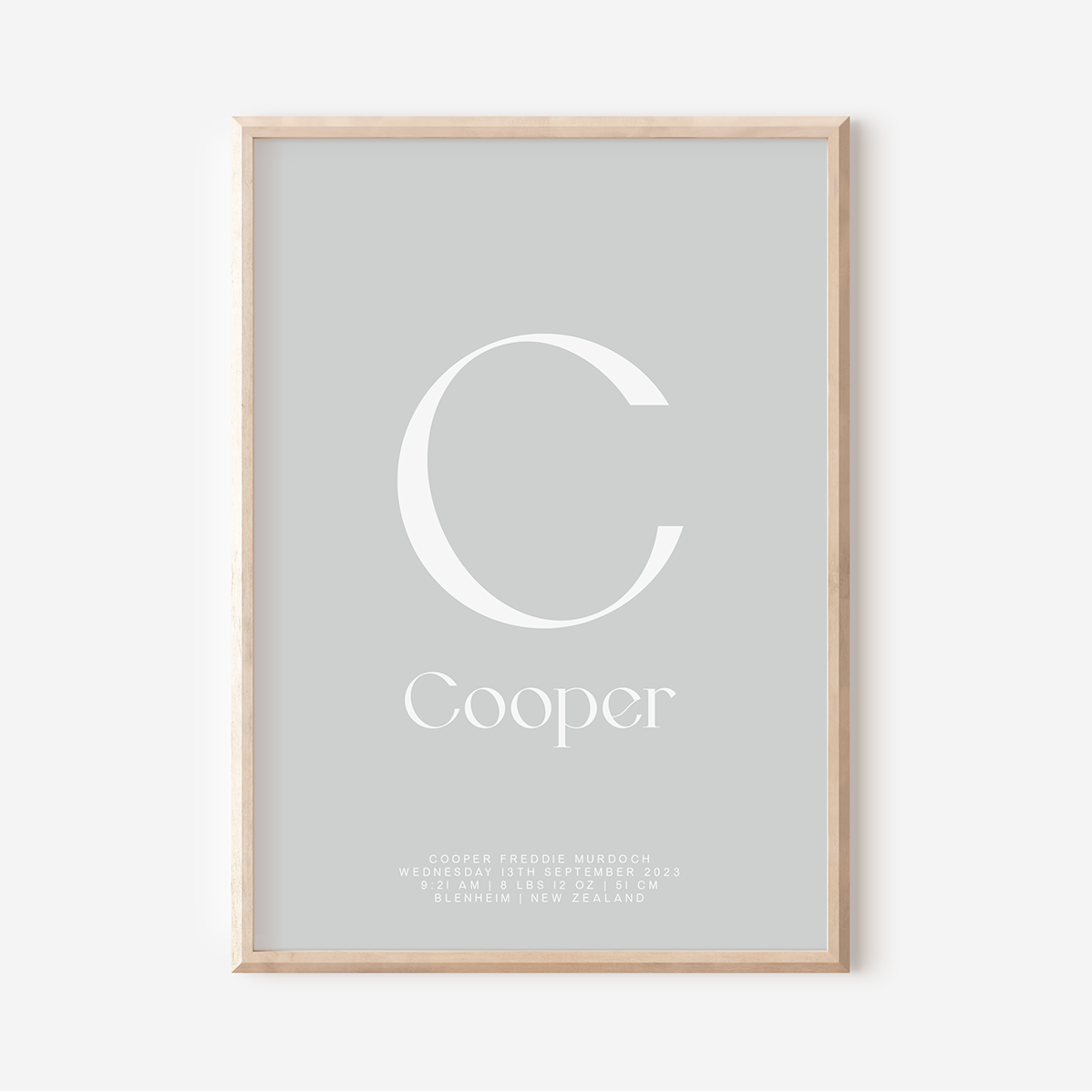Modern Birth Detail Keepsake Print