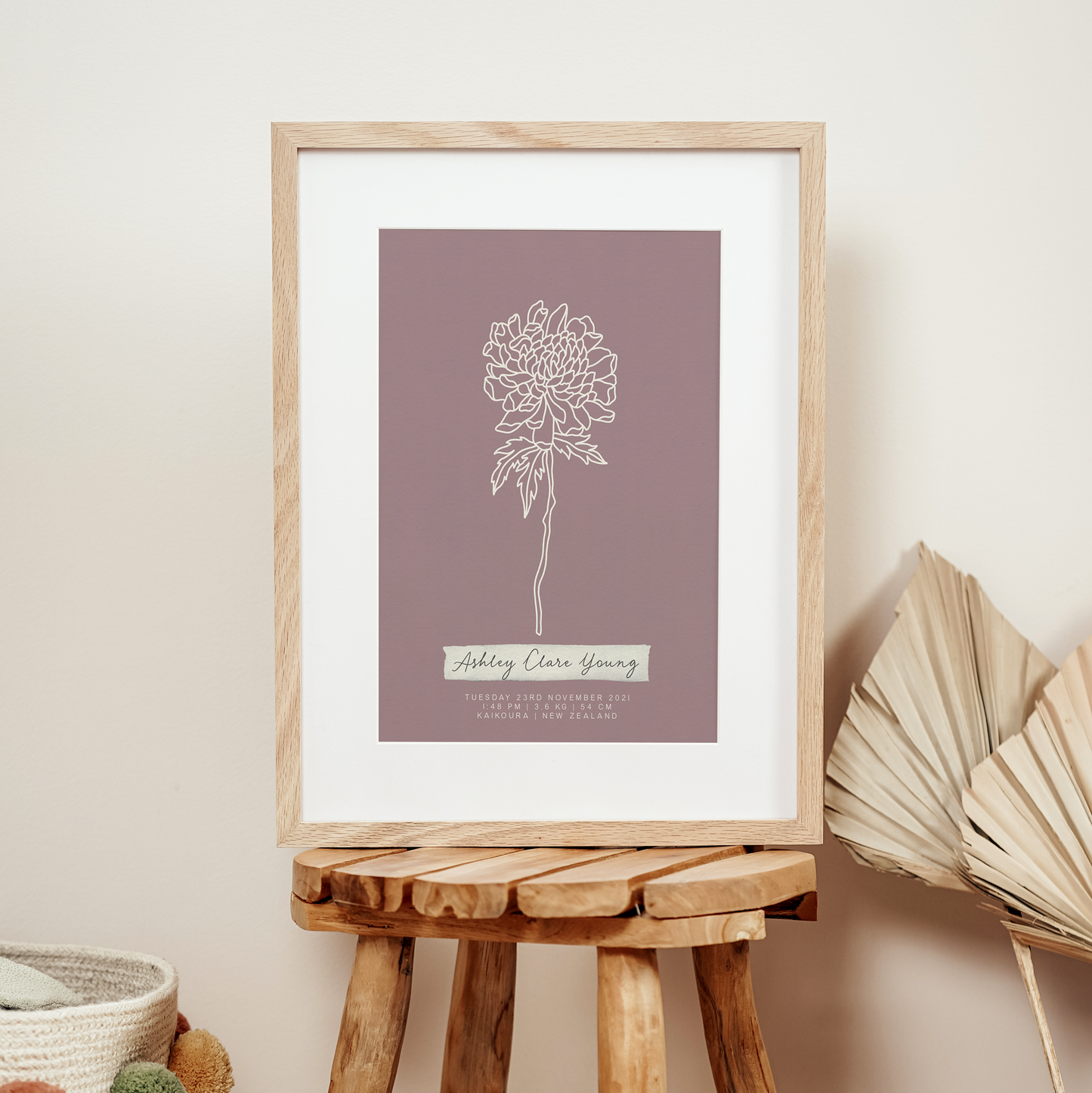 NOVEMBER Chrysanthemum - Botanical Birth Month Keepsake Print