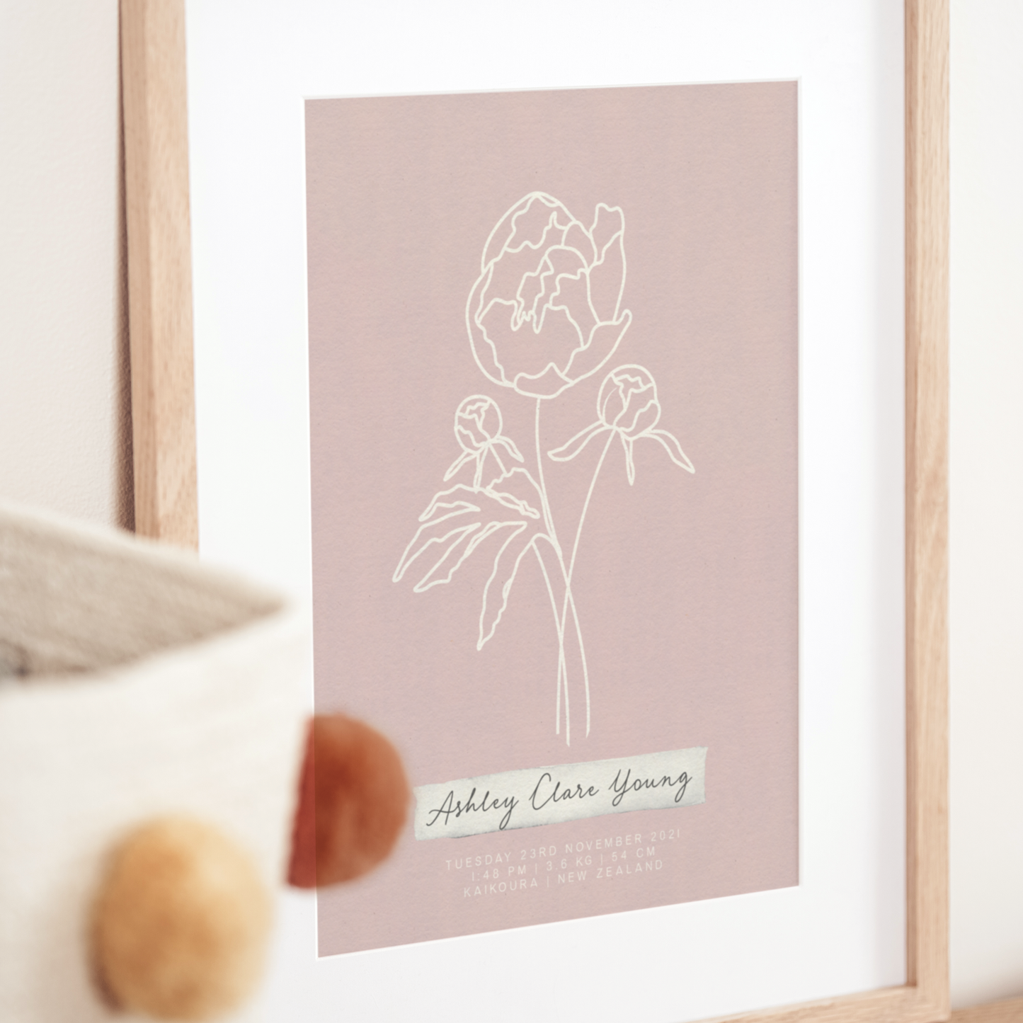 NOVEMBER Peony - Botanical Birth Month Keepsake Print