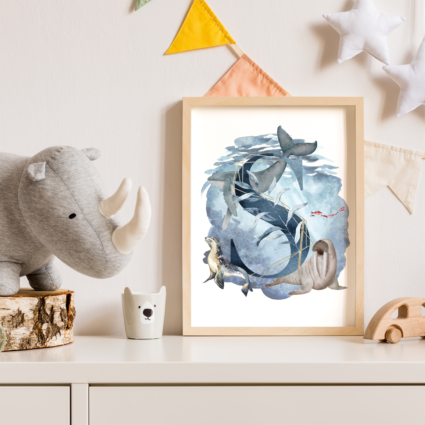 Ocean A-Z Initial | Art Print