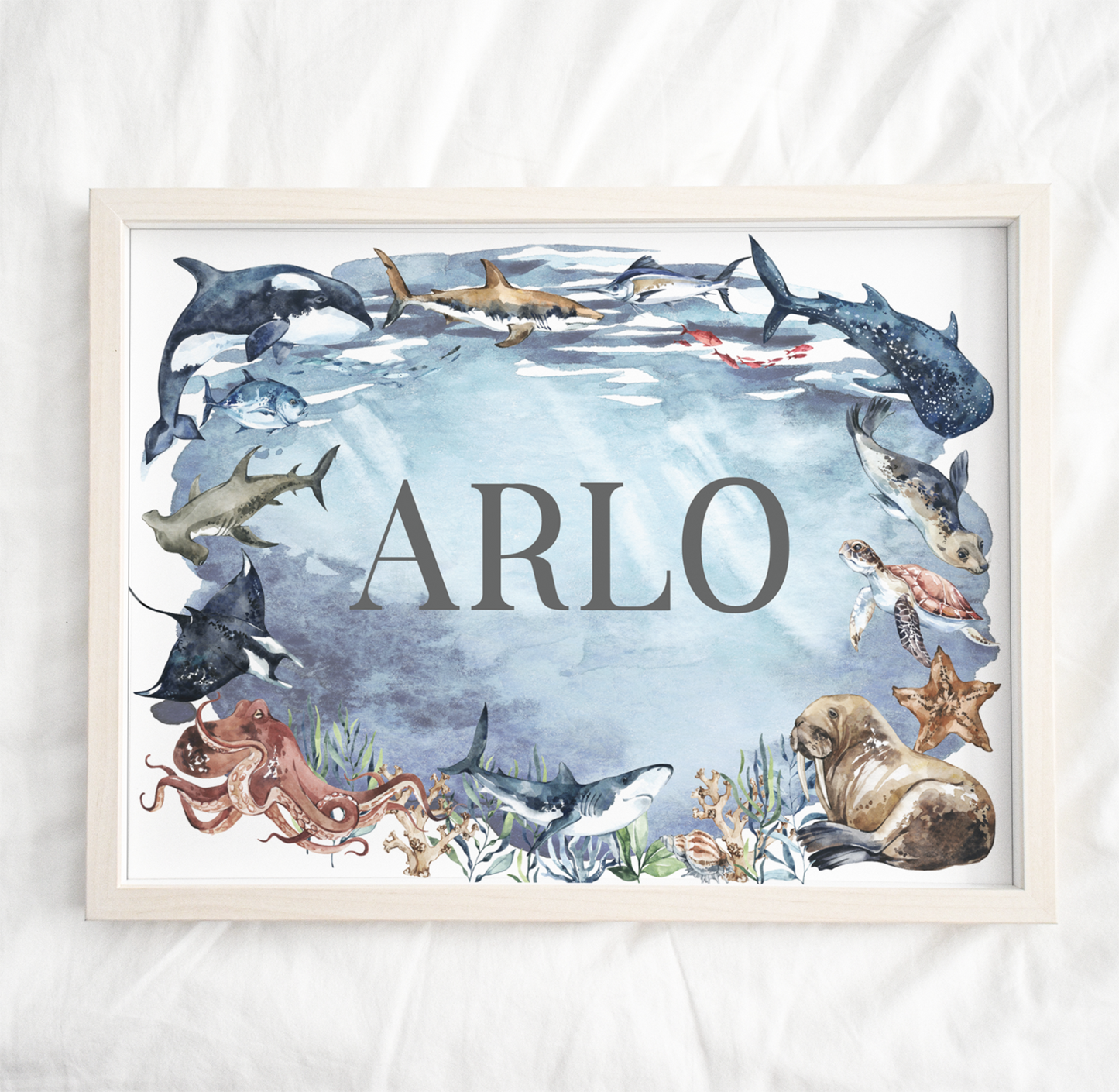Ocean Personalised Name Print