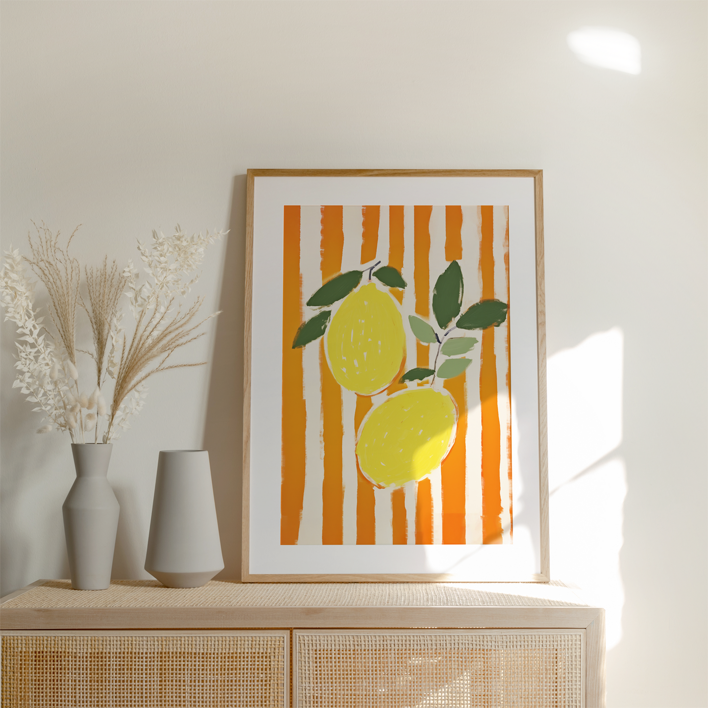 Orange Stripe Lemons | Art Print