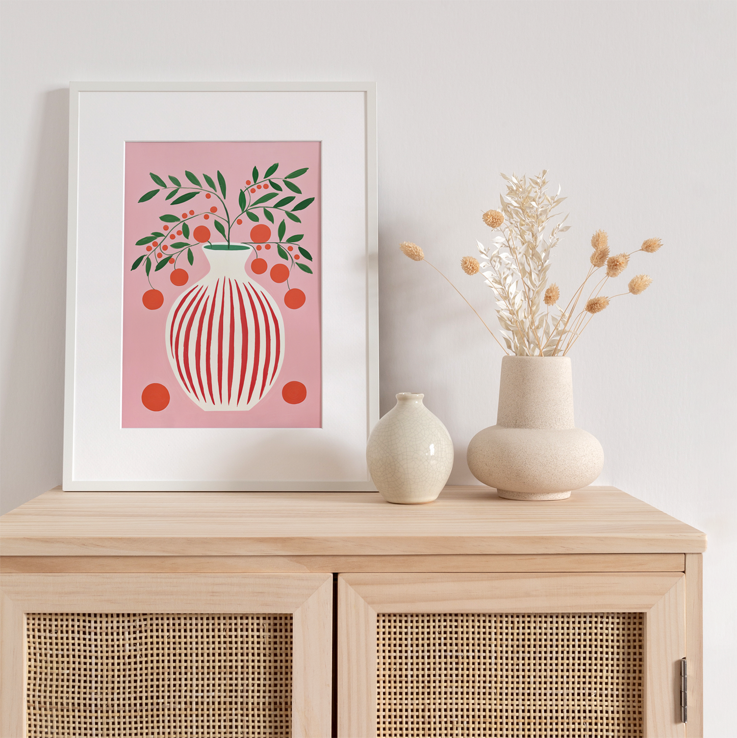 Red Berry Vase | Art Print