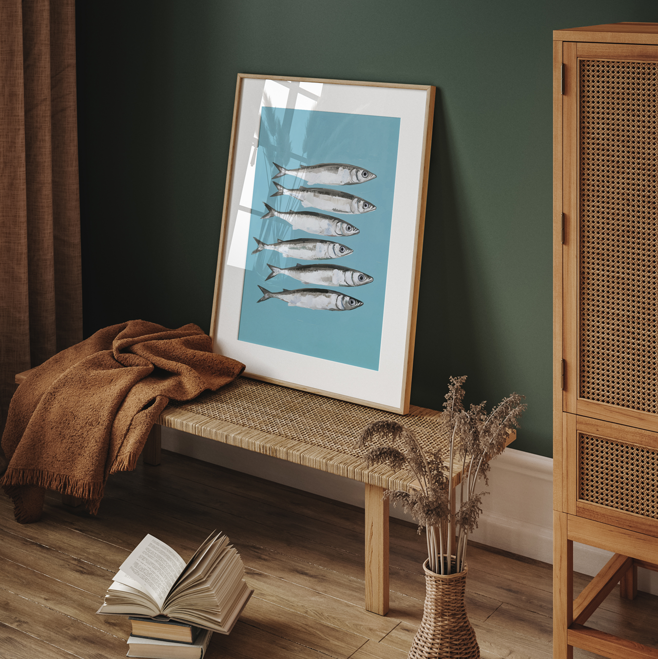 Sardines on Blue | Art Print