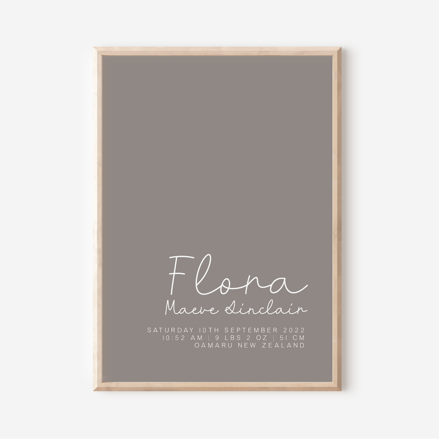 Sweet Pea - Birth Detail Keepsake Print