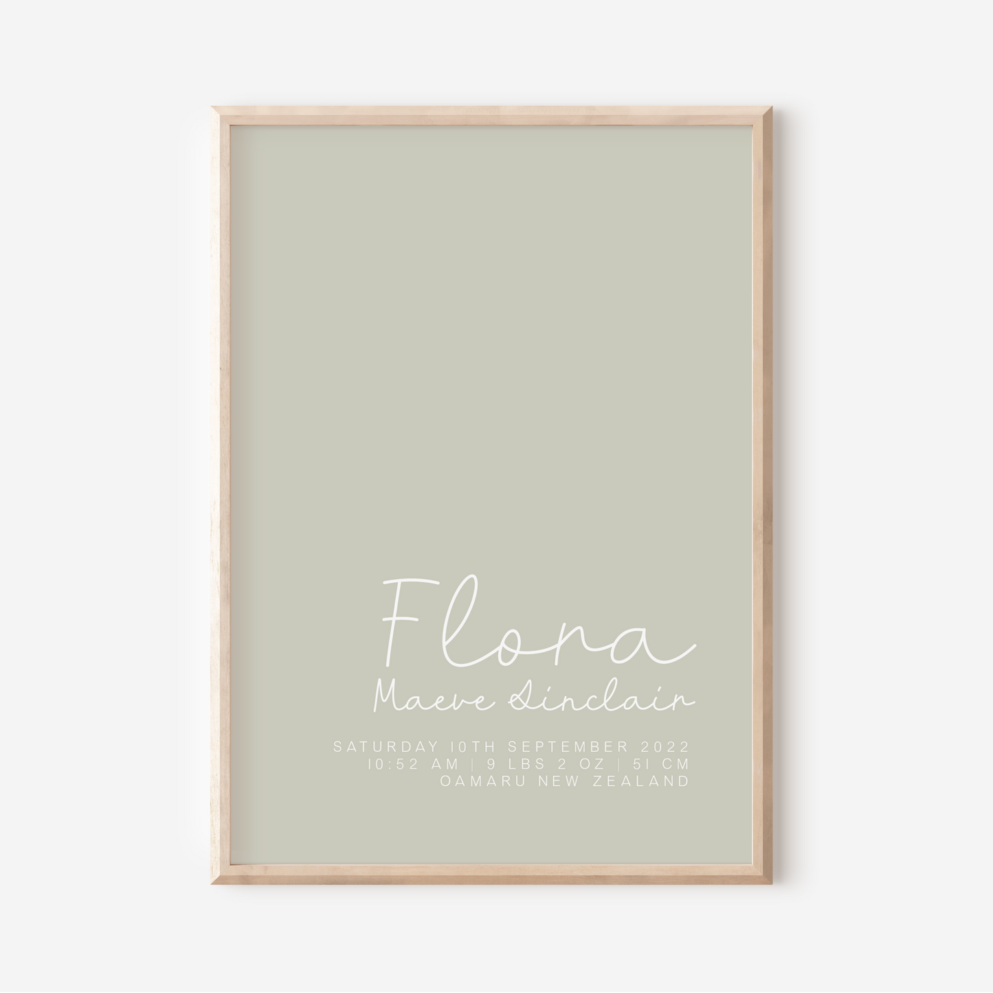 Sweet Pea - Birth Detail Keepsake Print