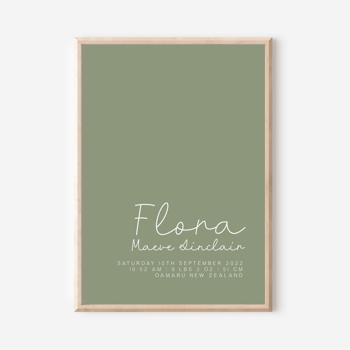 Sweet Pea - Birth Detail Keepsake Print