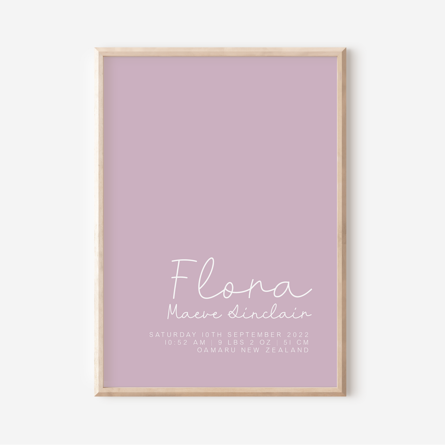 Sweet Pea - Birth Detail Keepsake Print