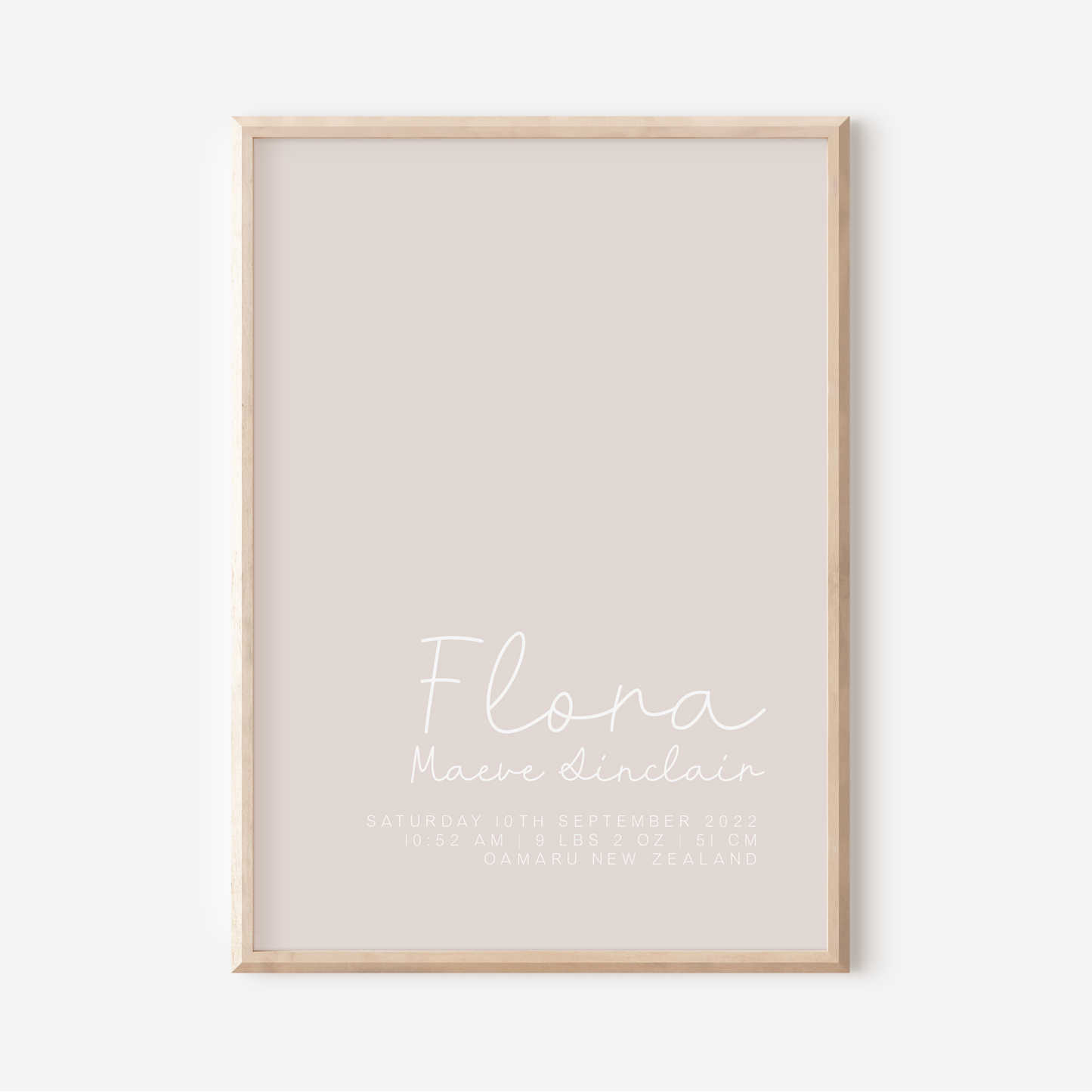 Sweet Pea - Birth Detail Keepsake Print
