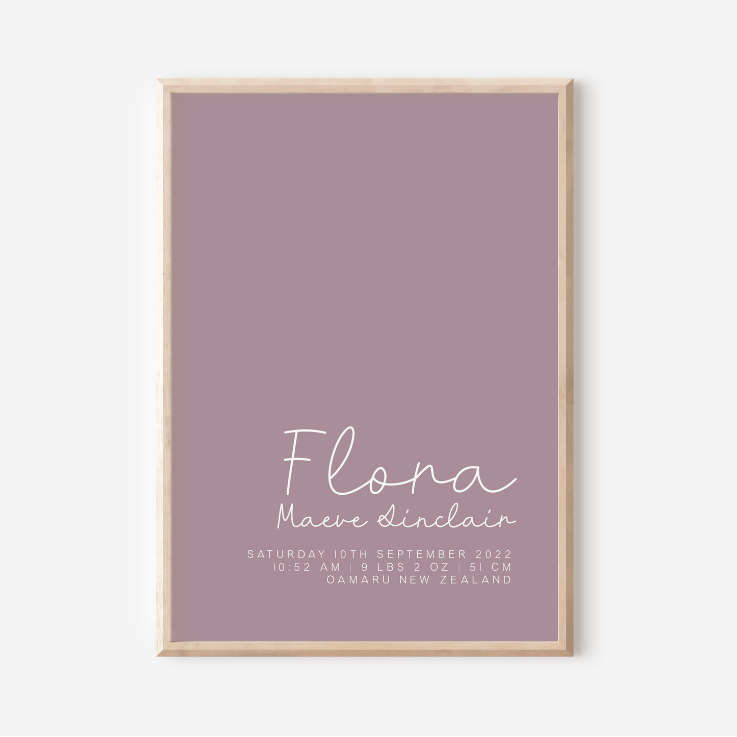 Sweet Pea - Birth Detail Keepsake Print