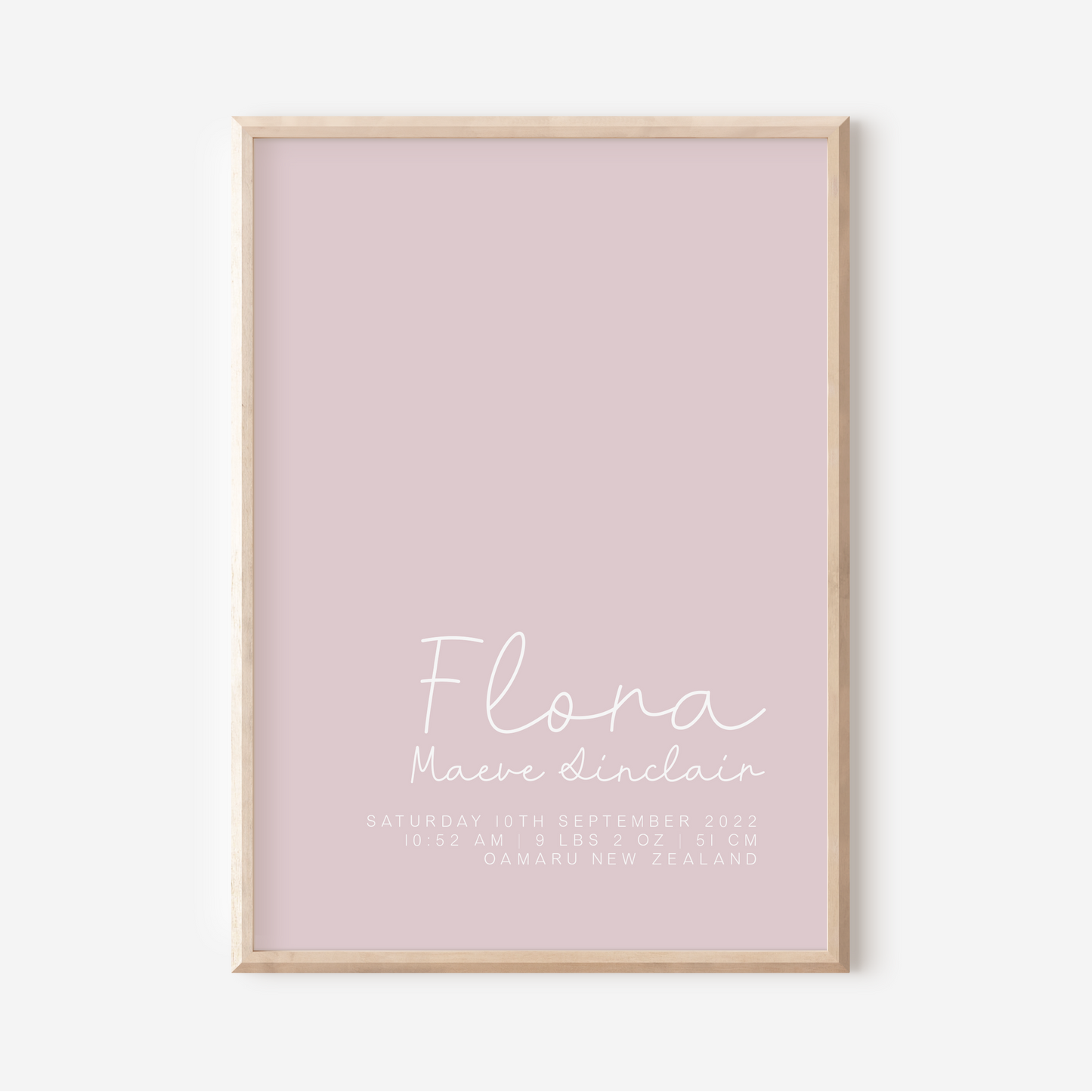 Sweet Pea - Birth Detail Keepsake Print