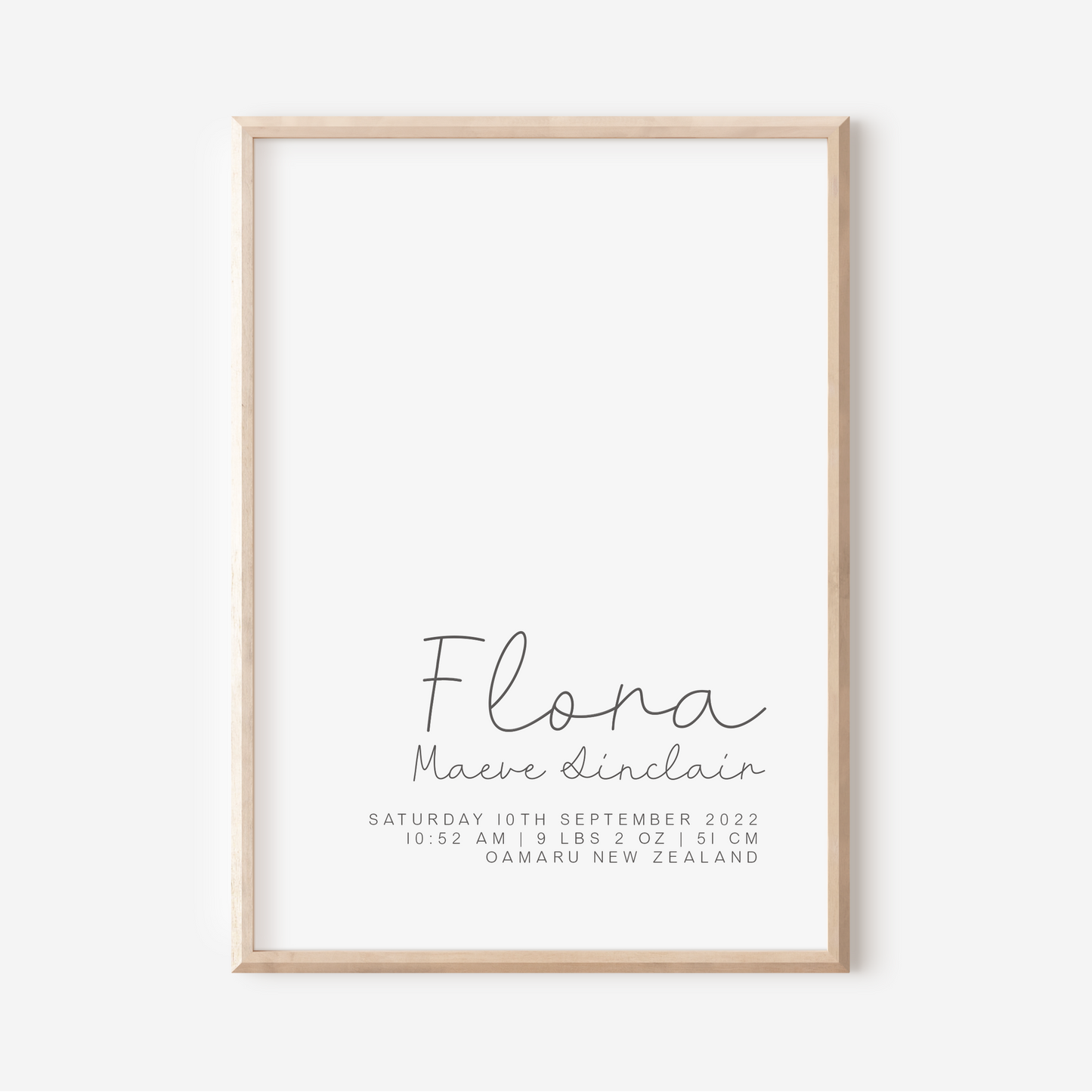 Sweet Pea - Birth Detail Keepsake Print