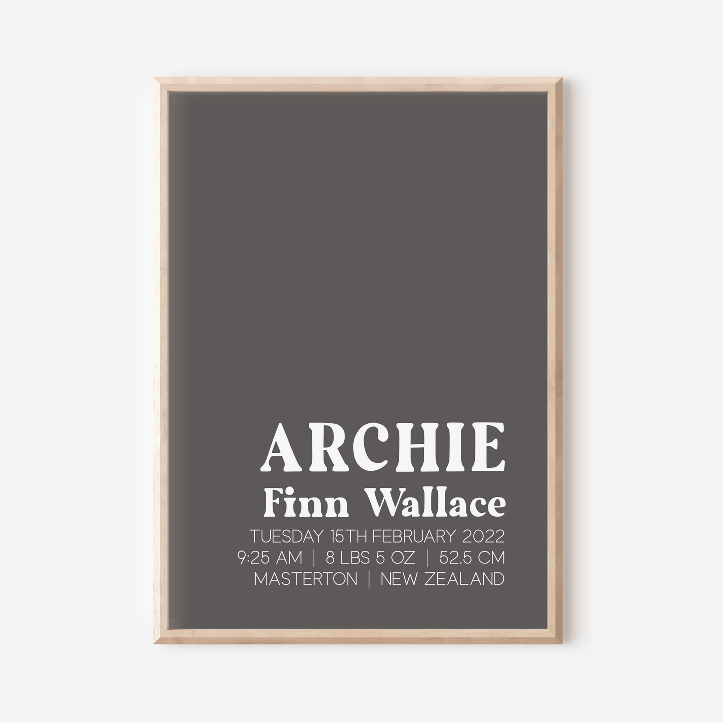 The Charmer - Birth Detail Keepsake Print