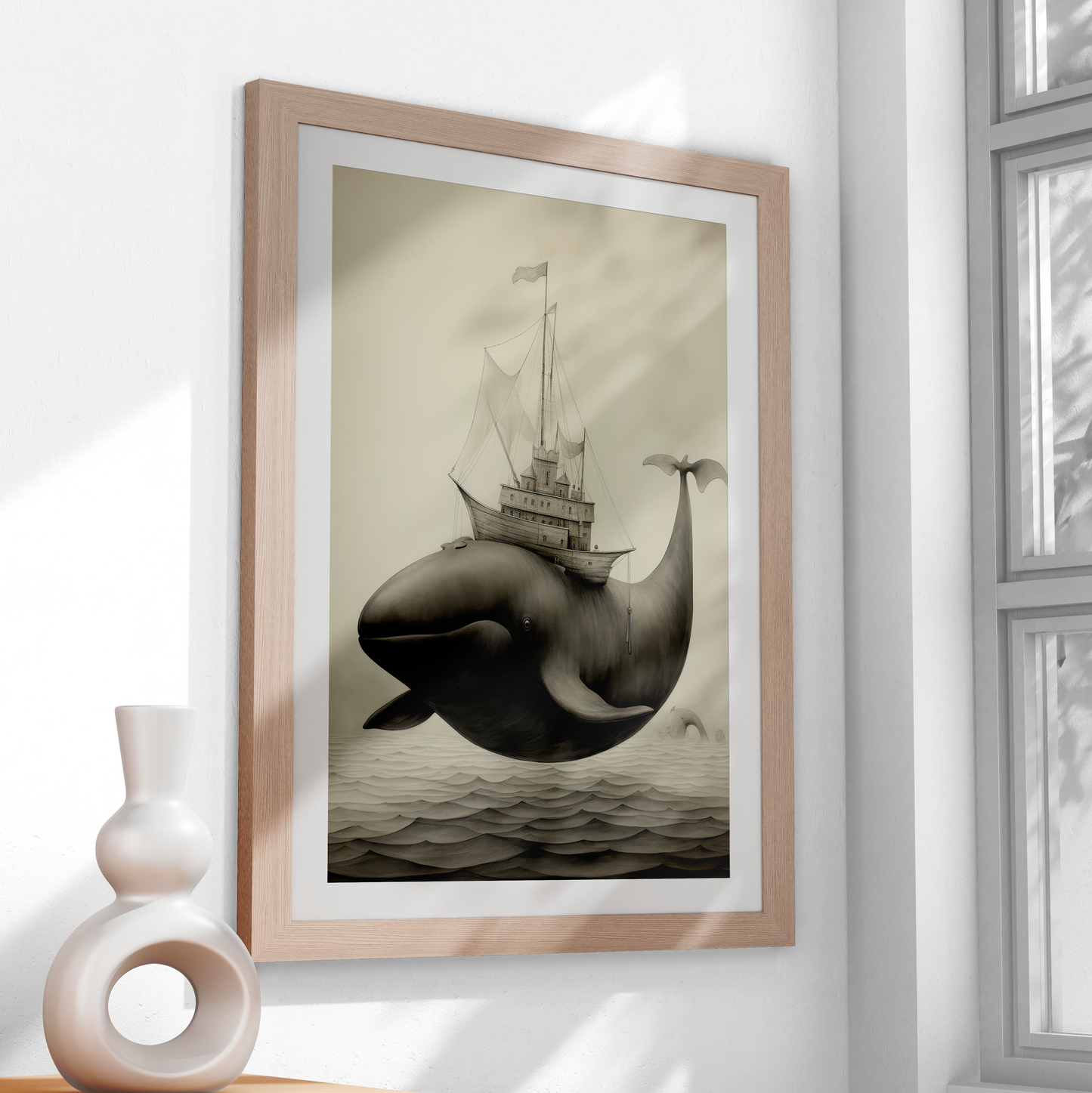 Vintage Black Whale | Art Print