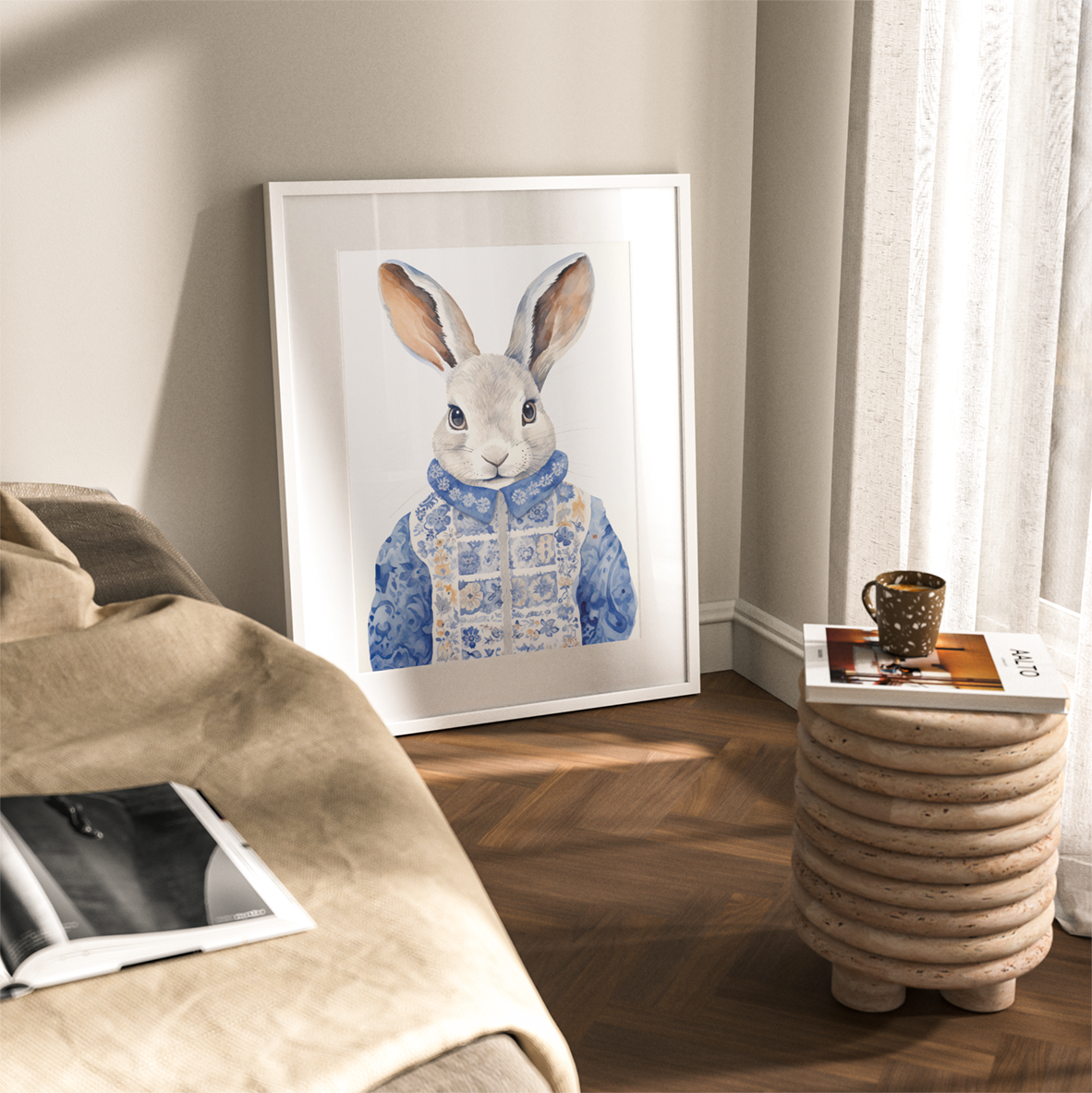 Vintage Winter Bunny | Art Print