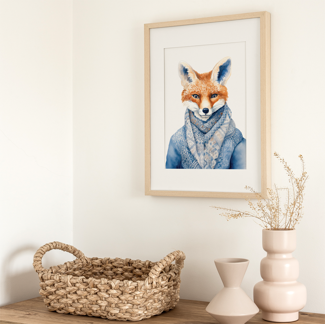 Vintage Winter Fox | Art Print