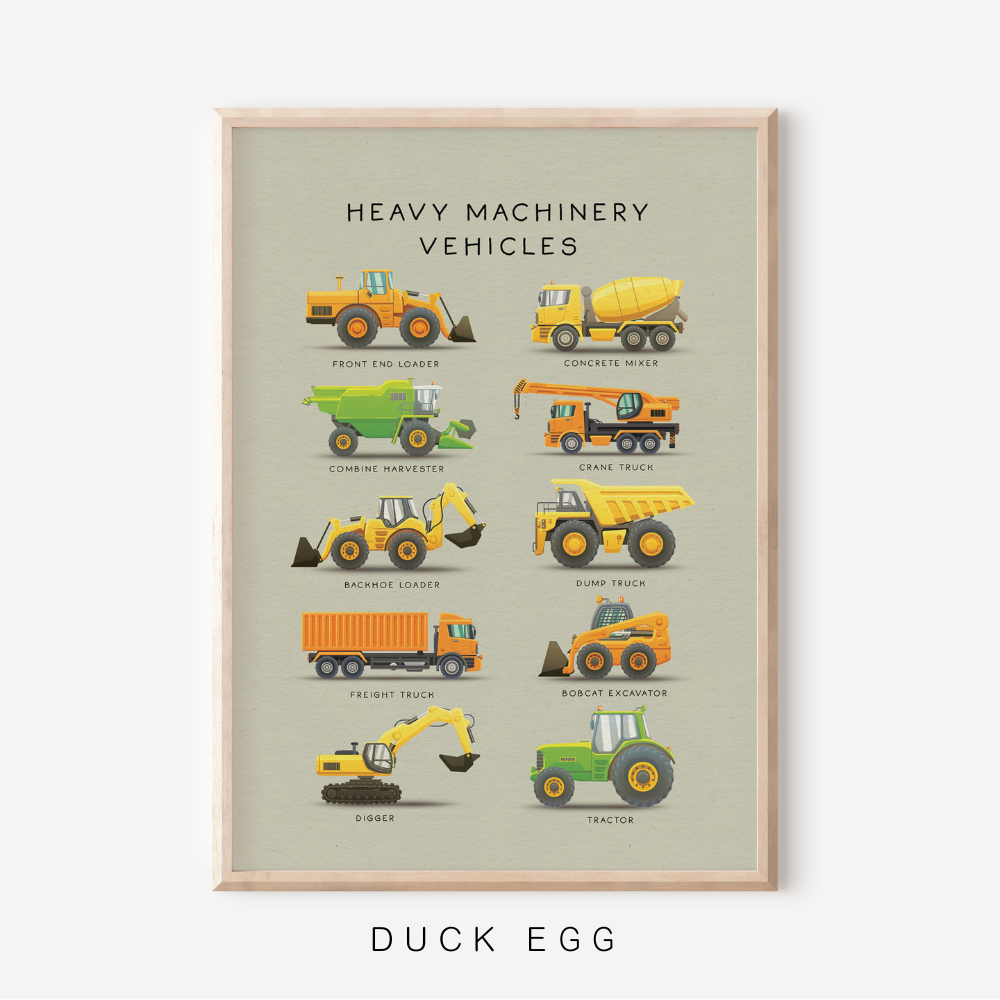 Heavy Machinery Vehicles | Art Print