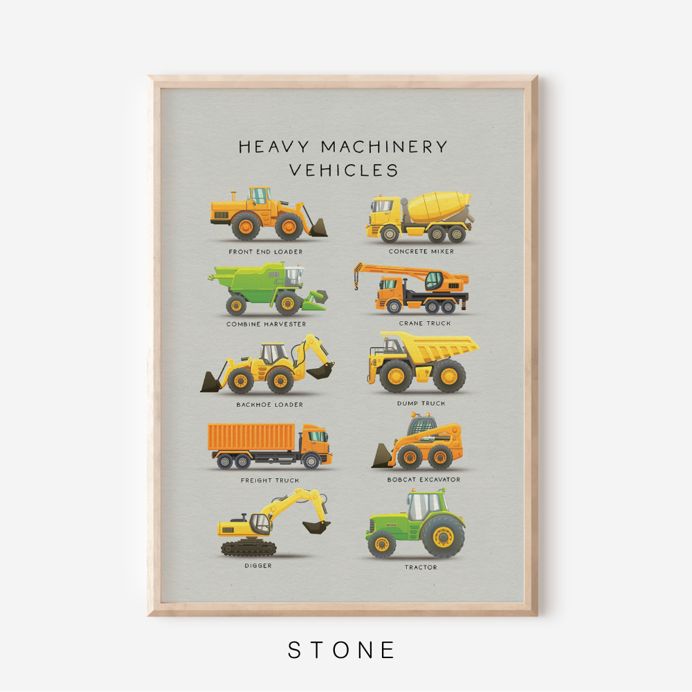 Heavy Machinery Vehicles | Art Print