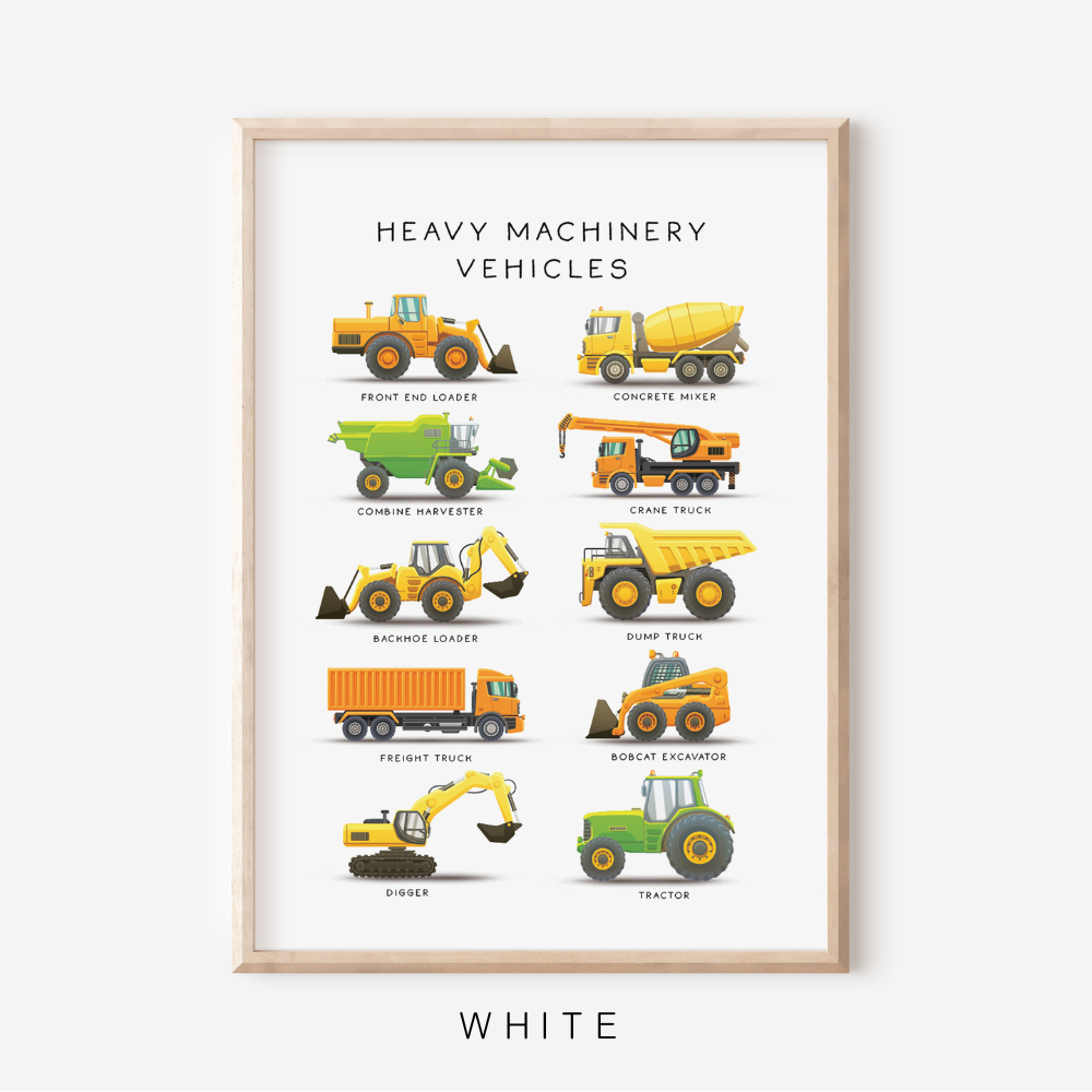 Heavy Machinery Vehicles | Art Print