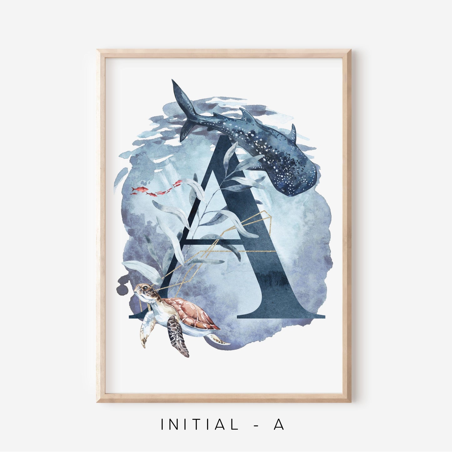 Ocean A-Z Initial | Art Print