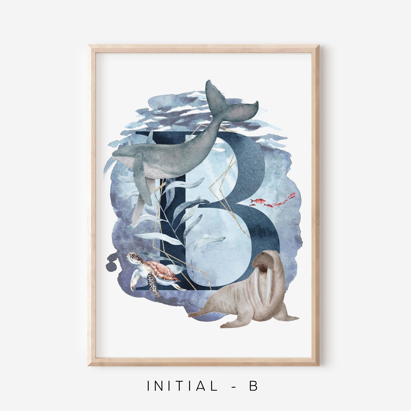 Ocean A-Z Initial | Art Print