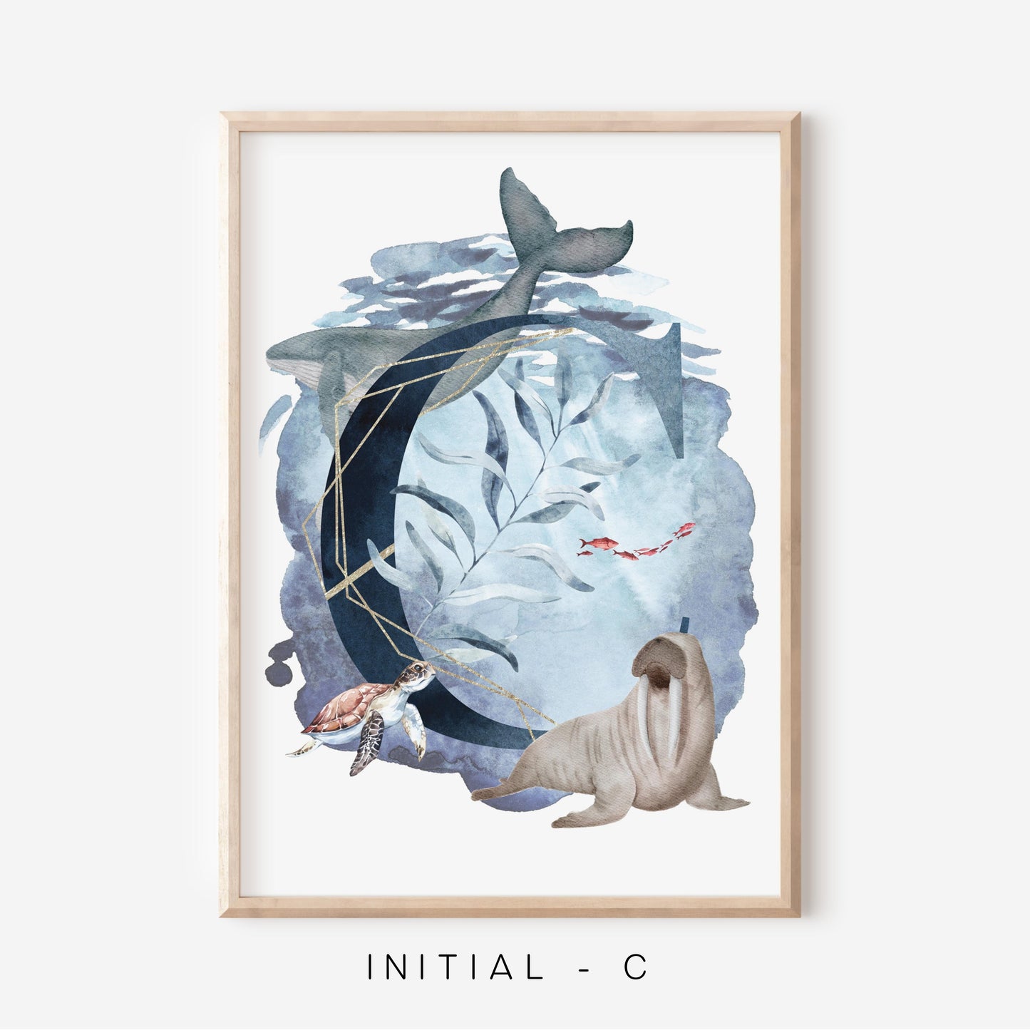 Ocean A-Z Initial | Art Print