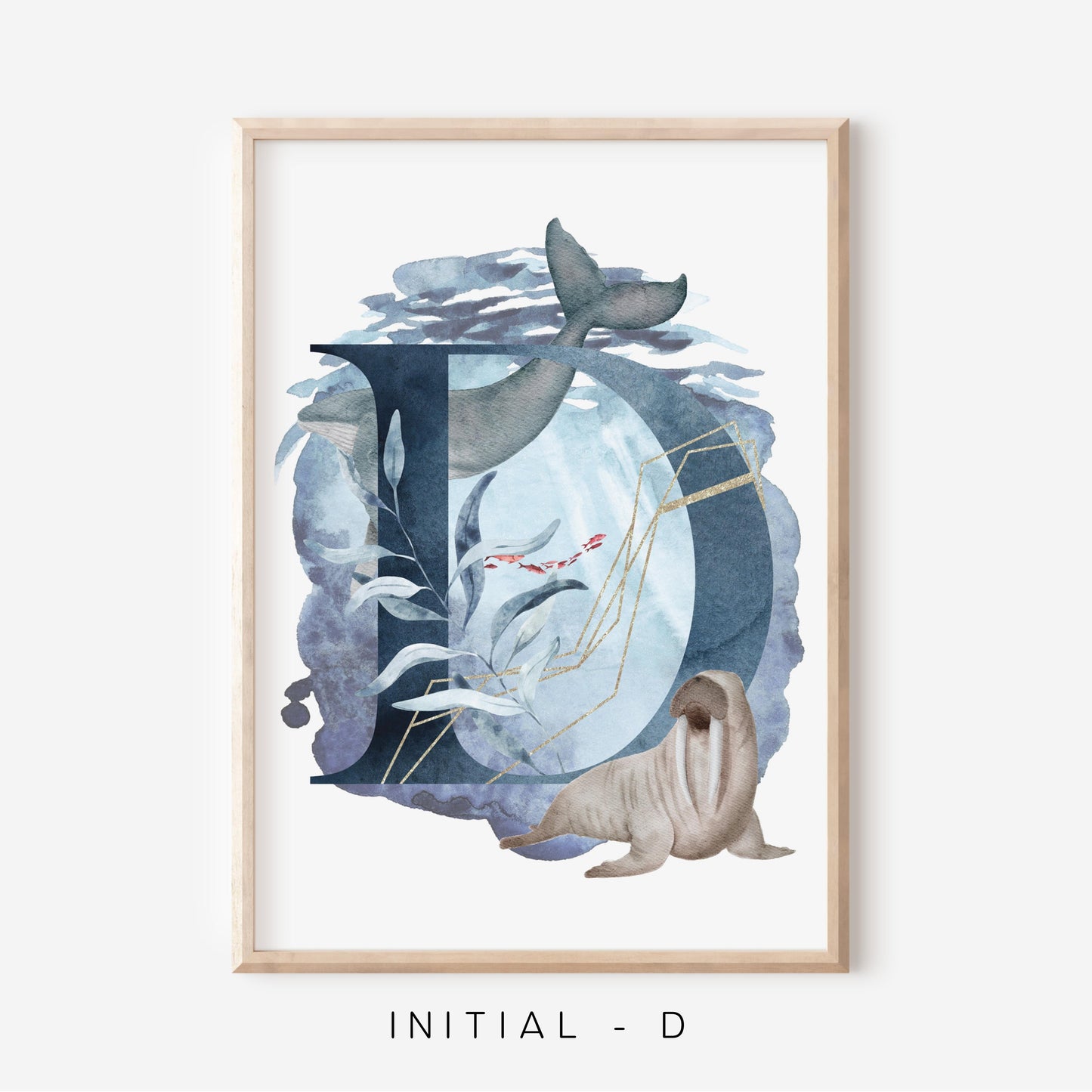 Ocean A-Z Initial | Art Print