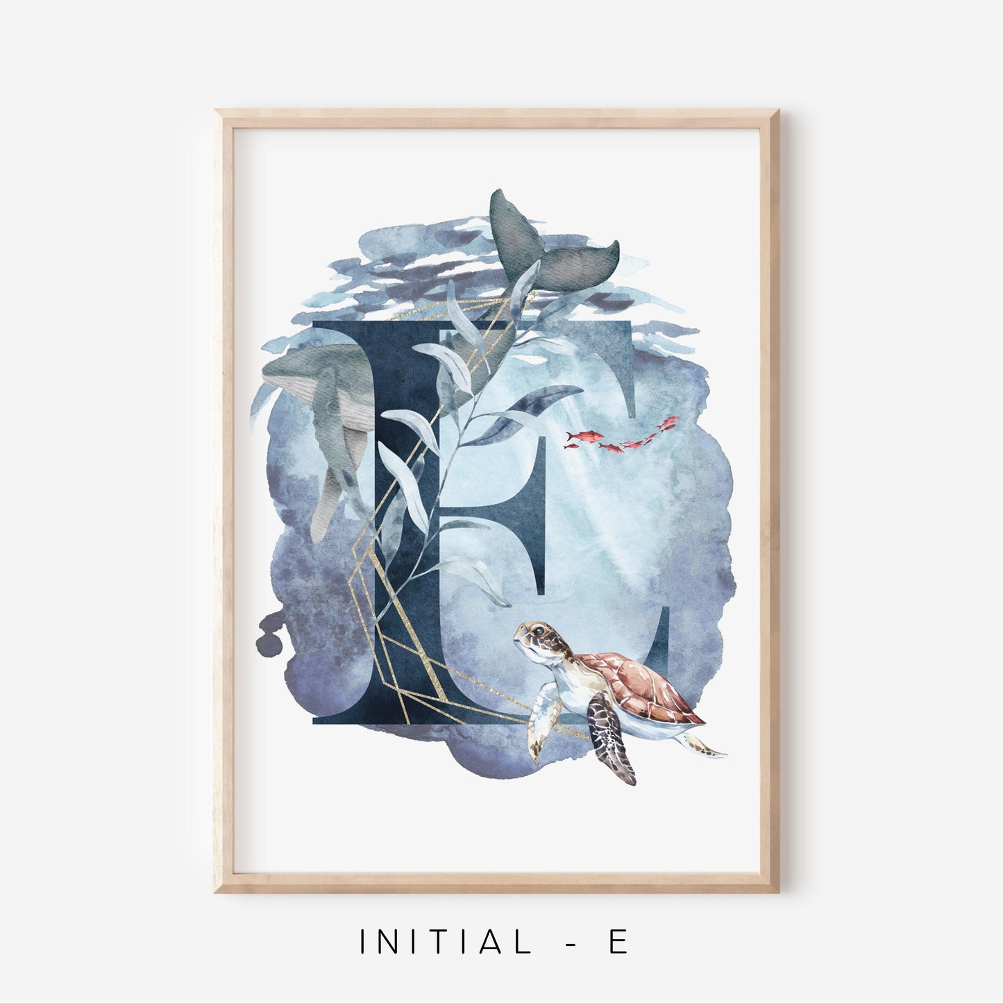Ocean A-Z Initial | Art Print