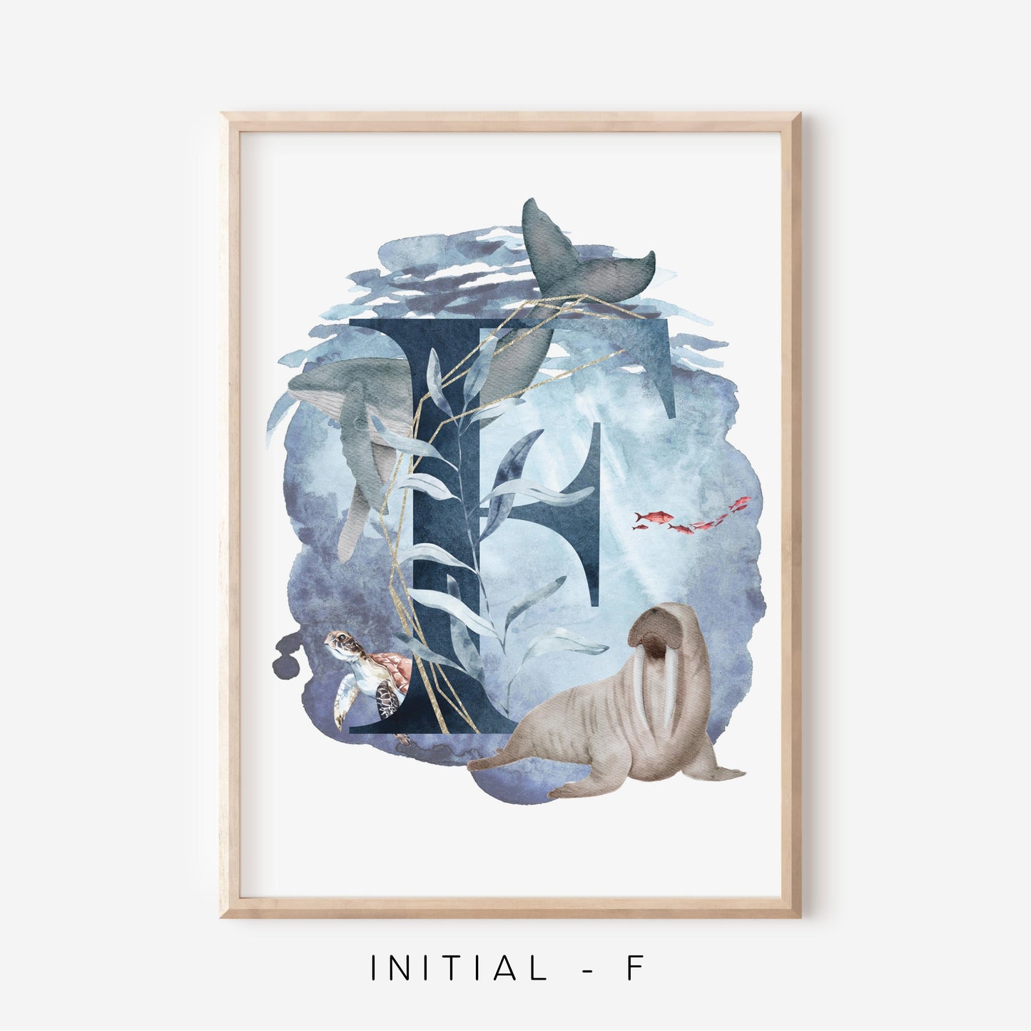 Ocean A-Z Initial | Art Print