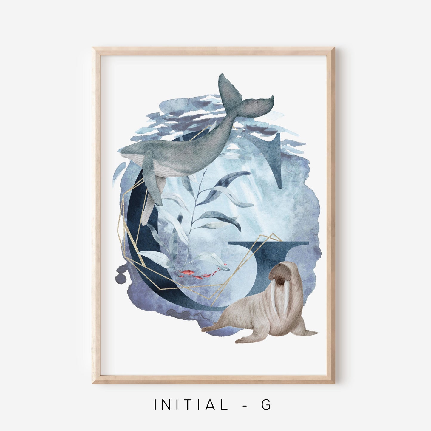 Ocean A-Z Initial | Art Print