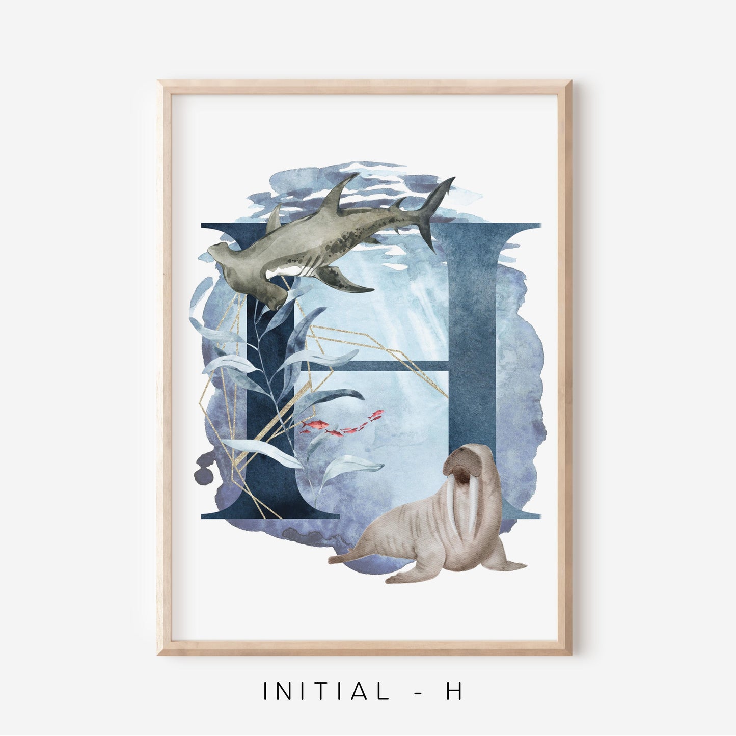 Ocean A-Z Initial | Art Print