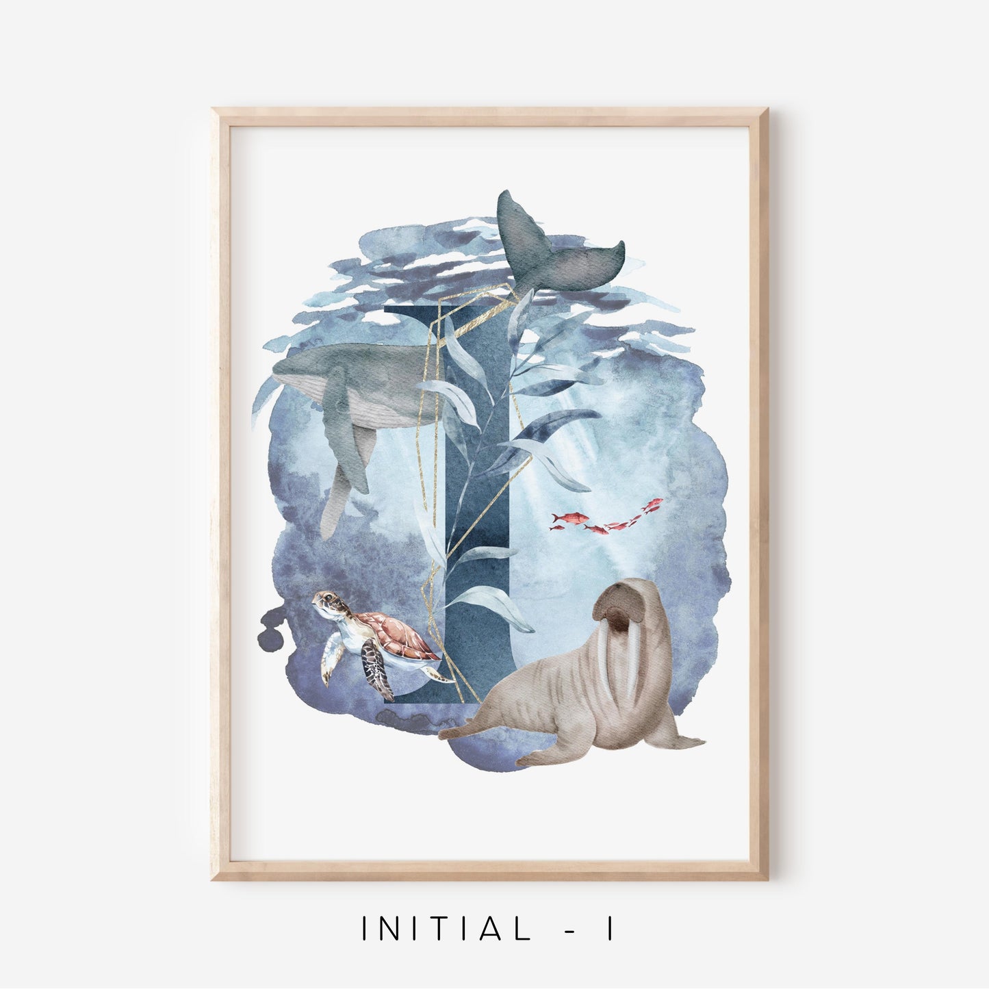 Ocean A-Z Initial | Art Print