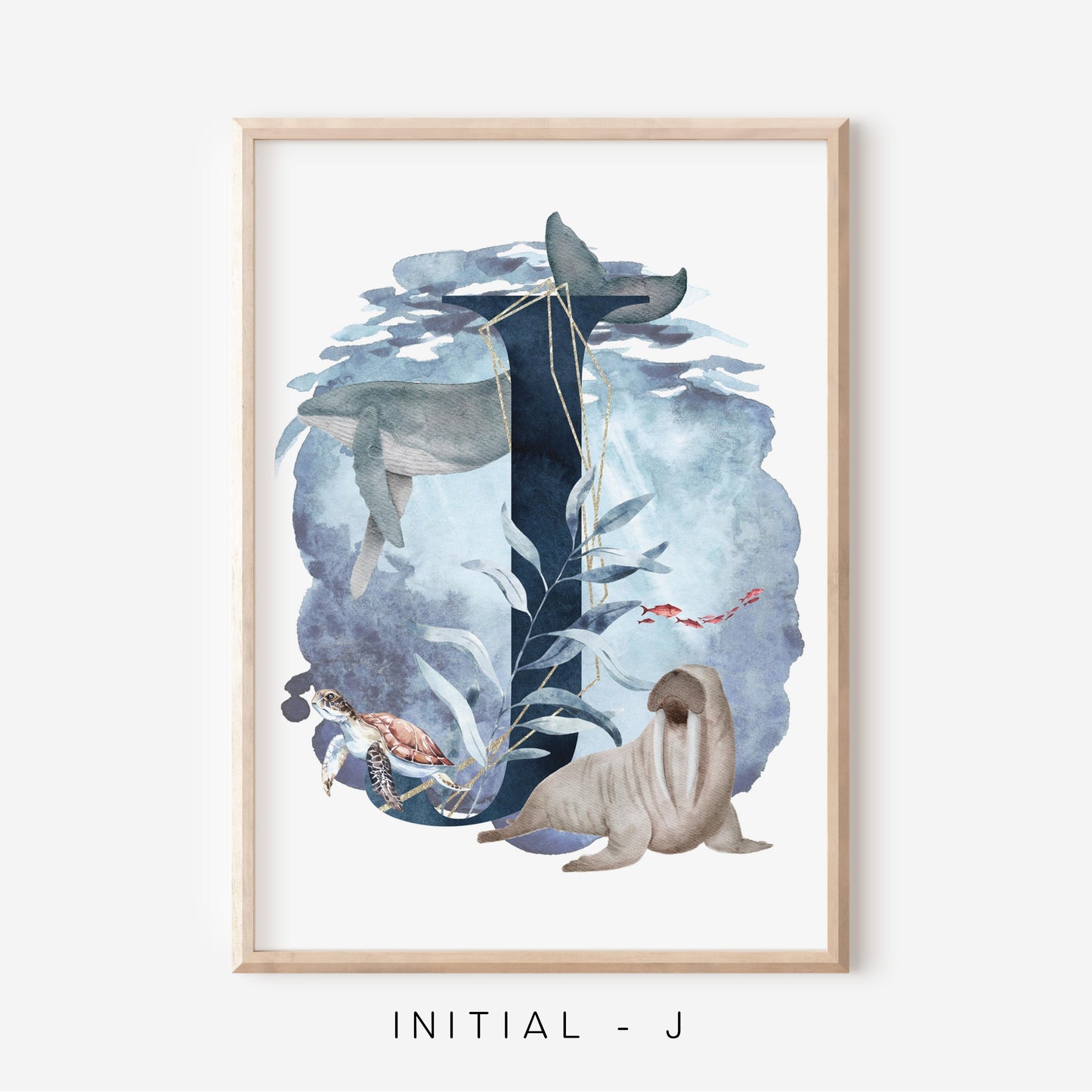 Ocean A-Z Initial | Art Print